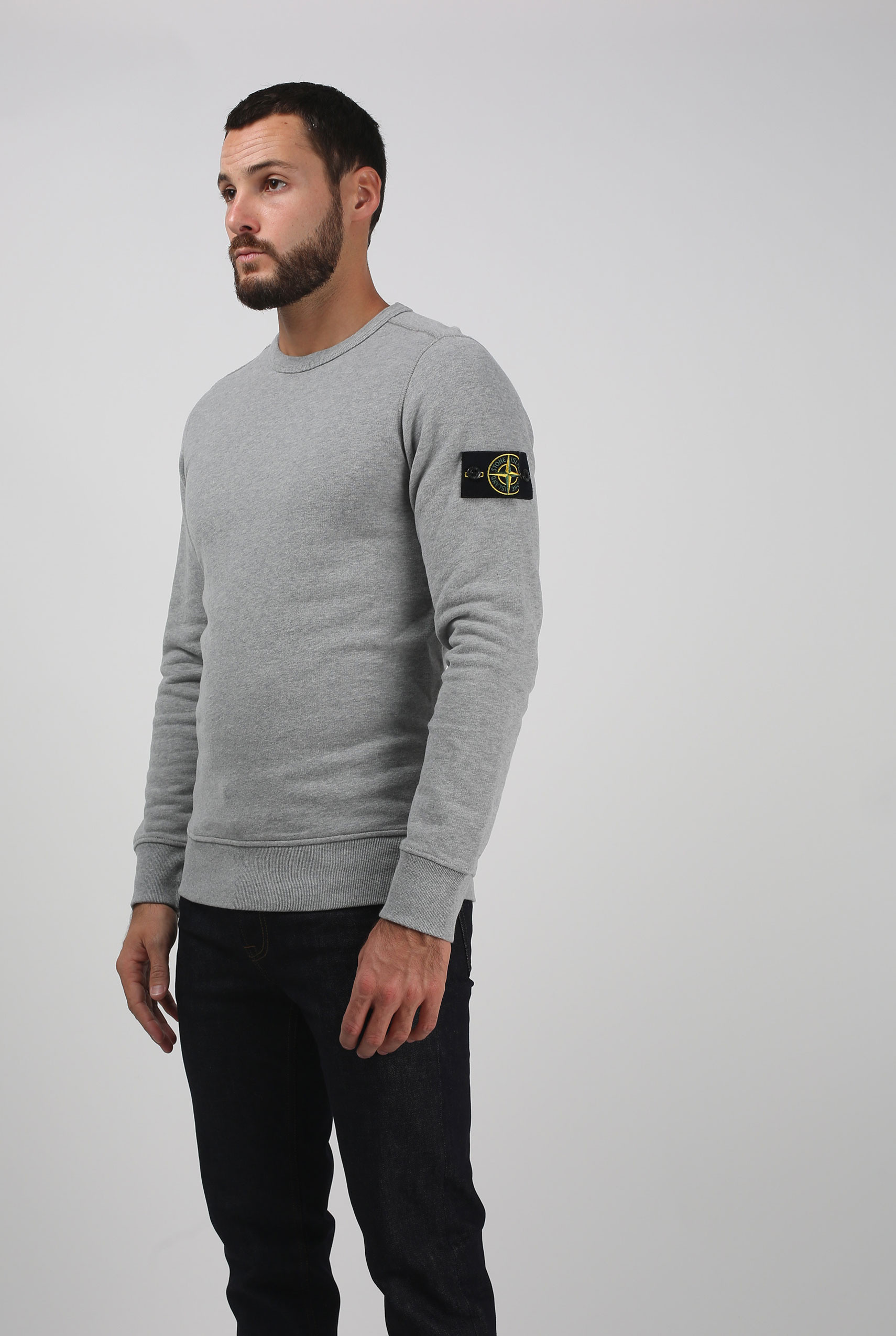 SWEAT STONE ISLAND GRIS 691562720-V1064