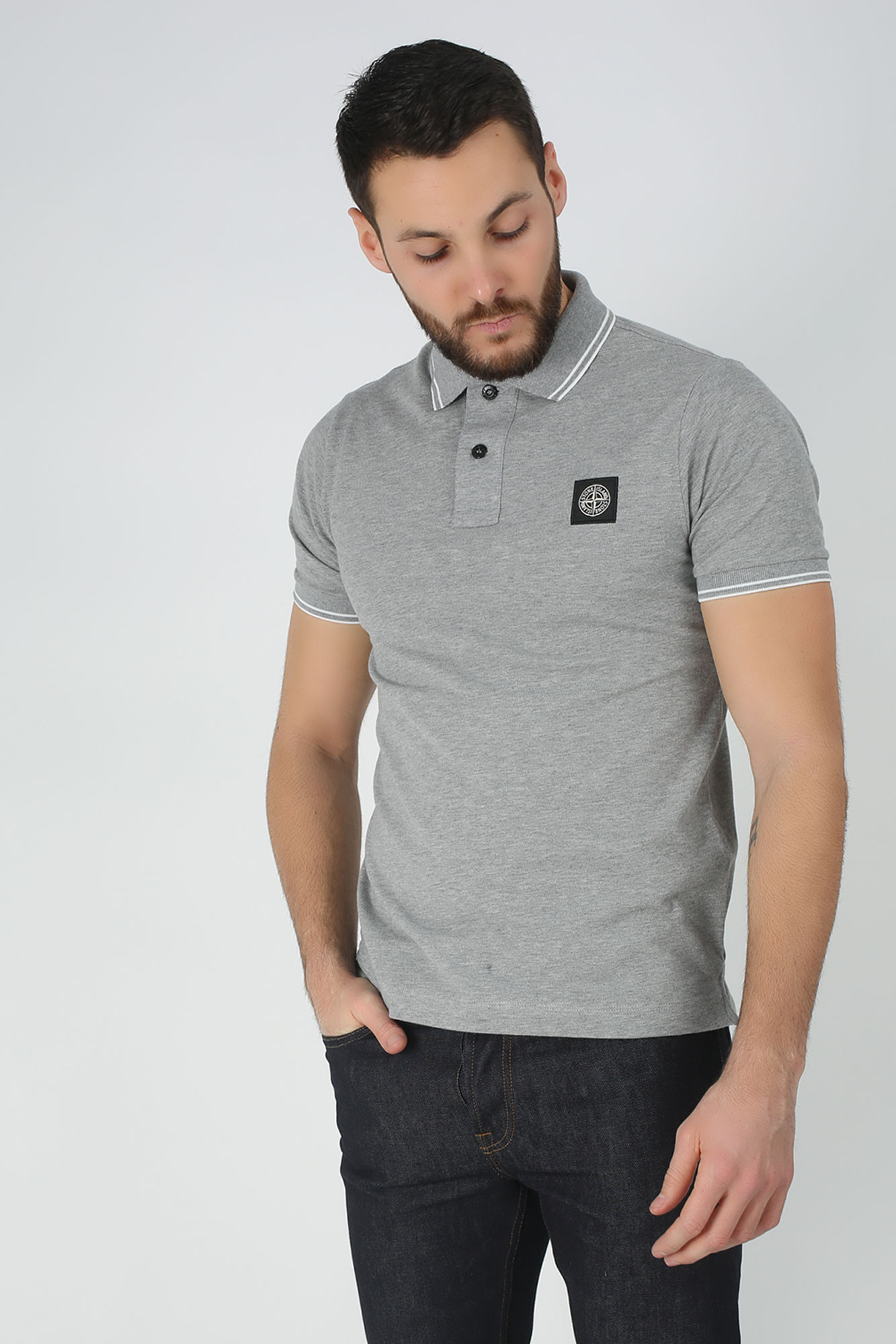 POLO STONE ISLAND GRIS 101522S18-V1064