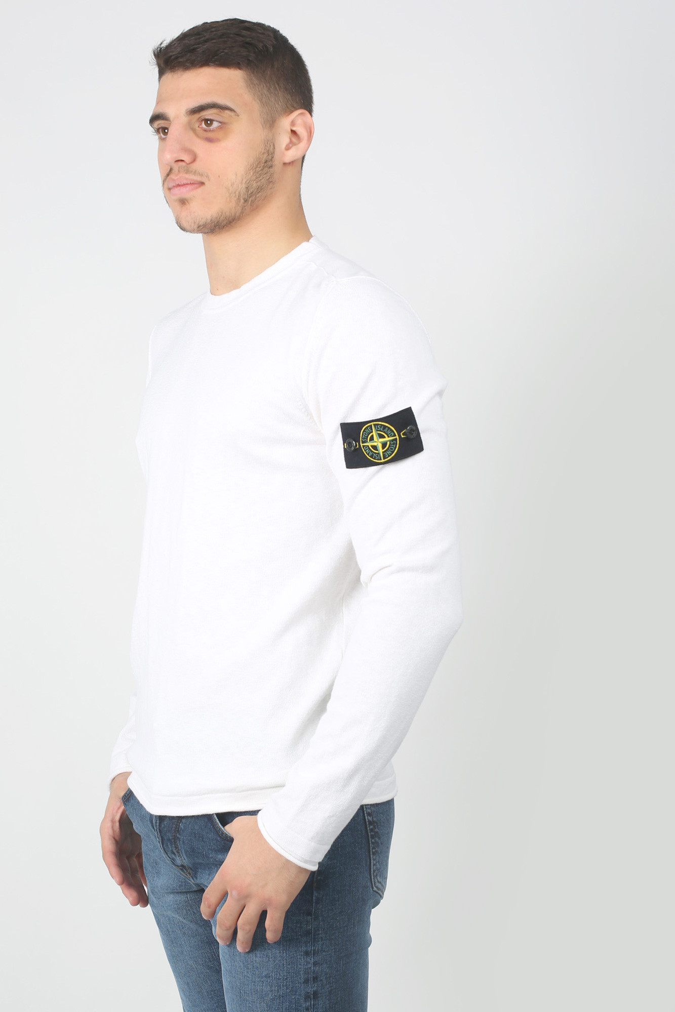 PULL STONE ISLAND BLANC 7015502B0-V0001