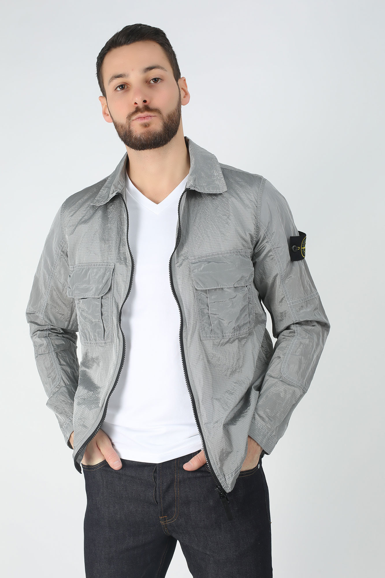 SURCHEMISE STONE ISLAND GRIS 701511117-V0061