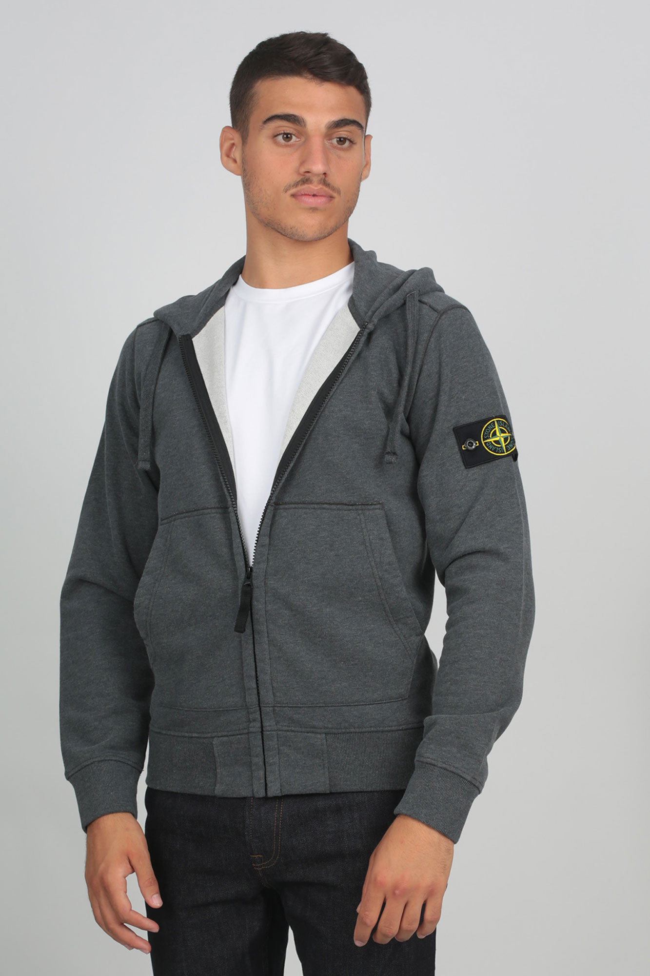 Gilet stone island gris clearance