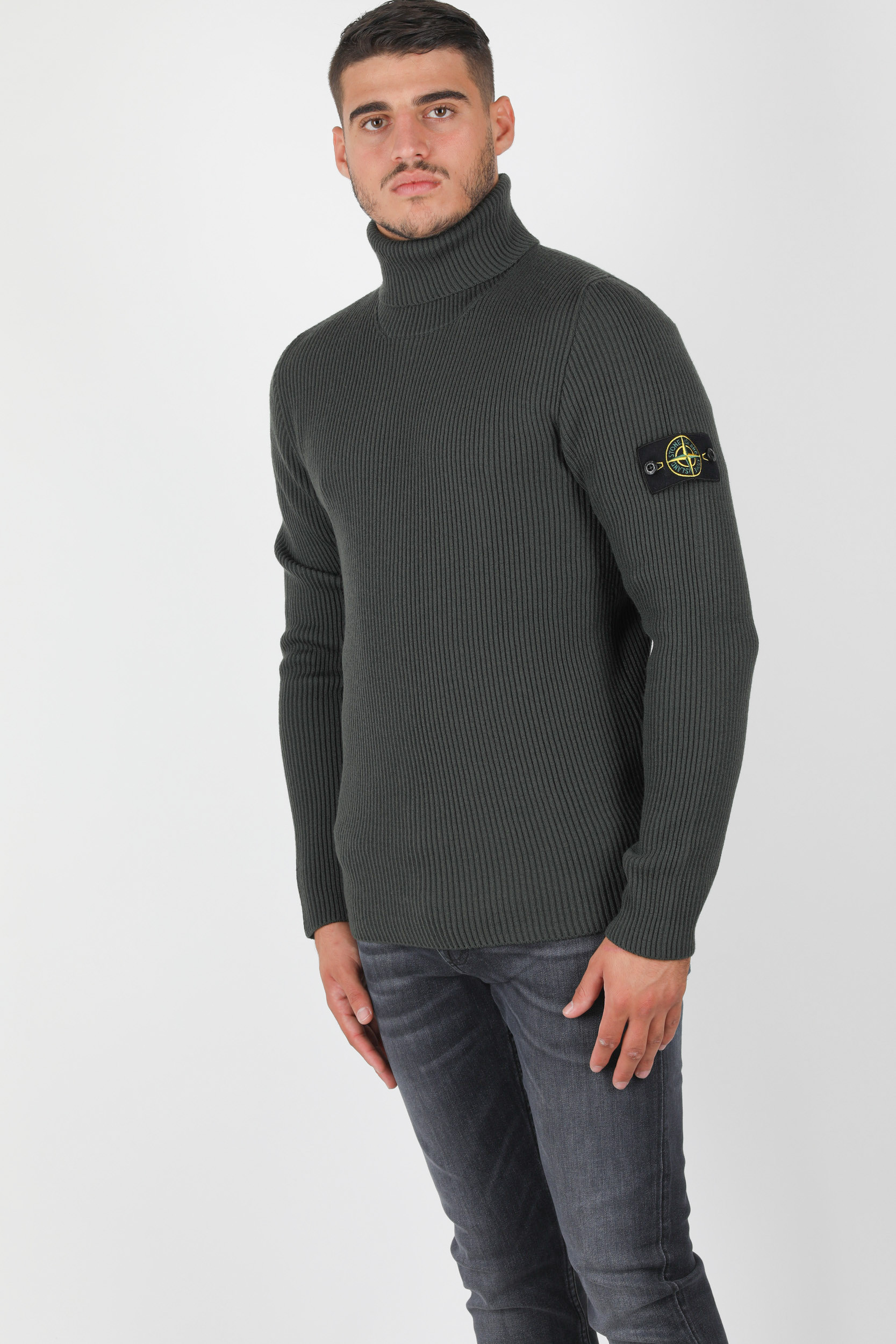 PULL COL ROULE STONE ISLAND KAKI 7315522C2-V0059