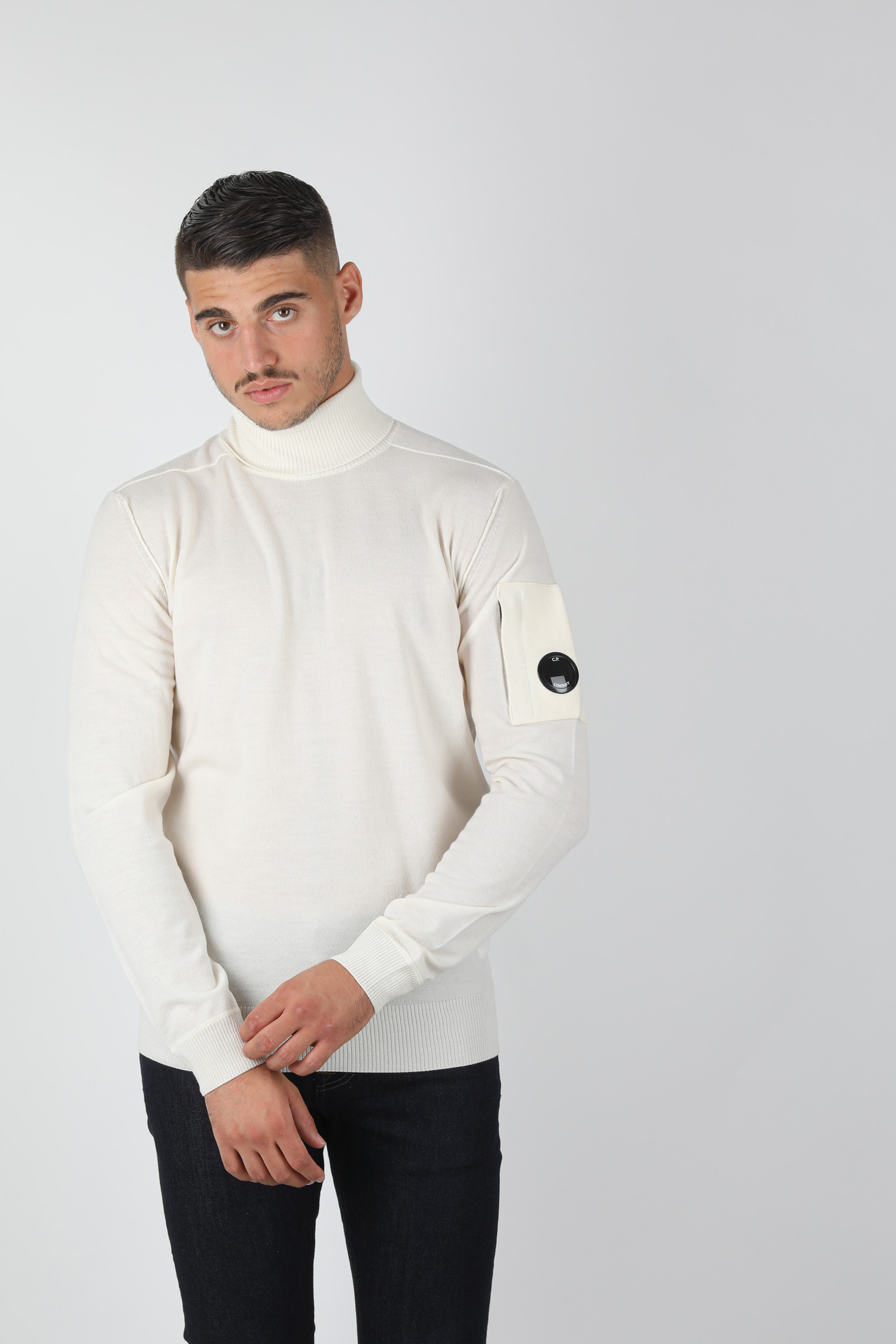 PULL COL ROULE C.P COMPANY BLANC N101A-103