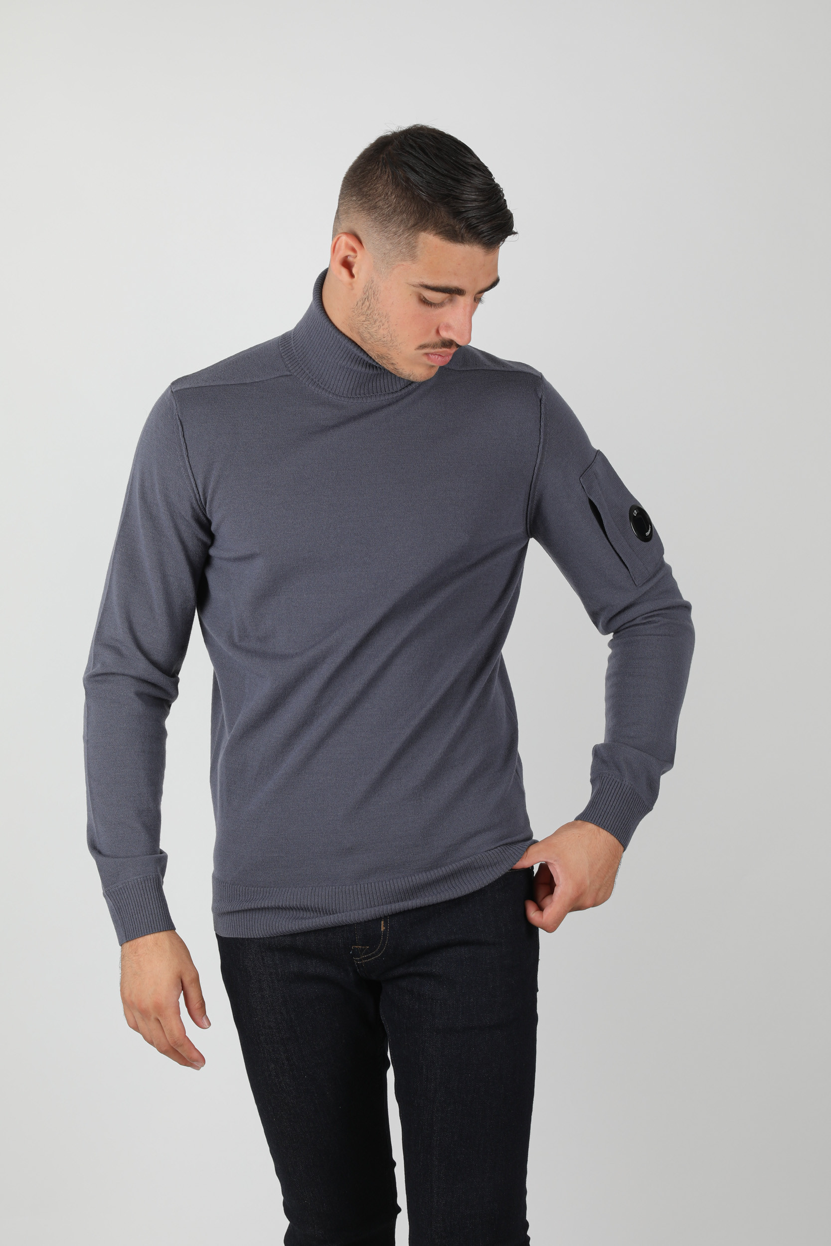 PULL COL ROULE C.P COMPANY BLEU GRIS N101A-884