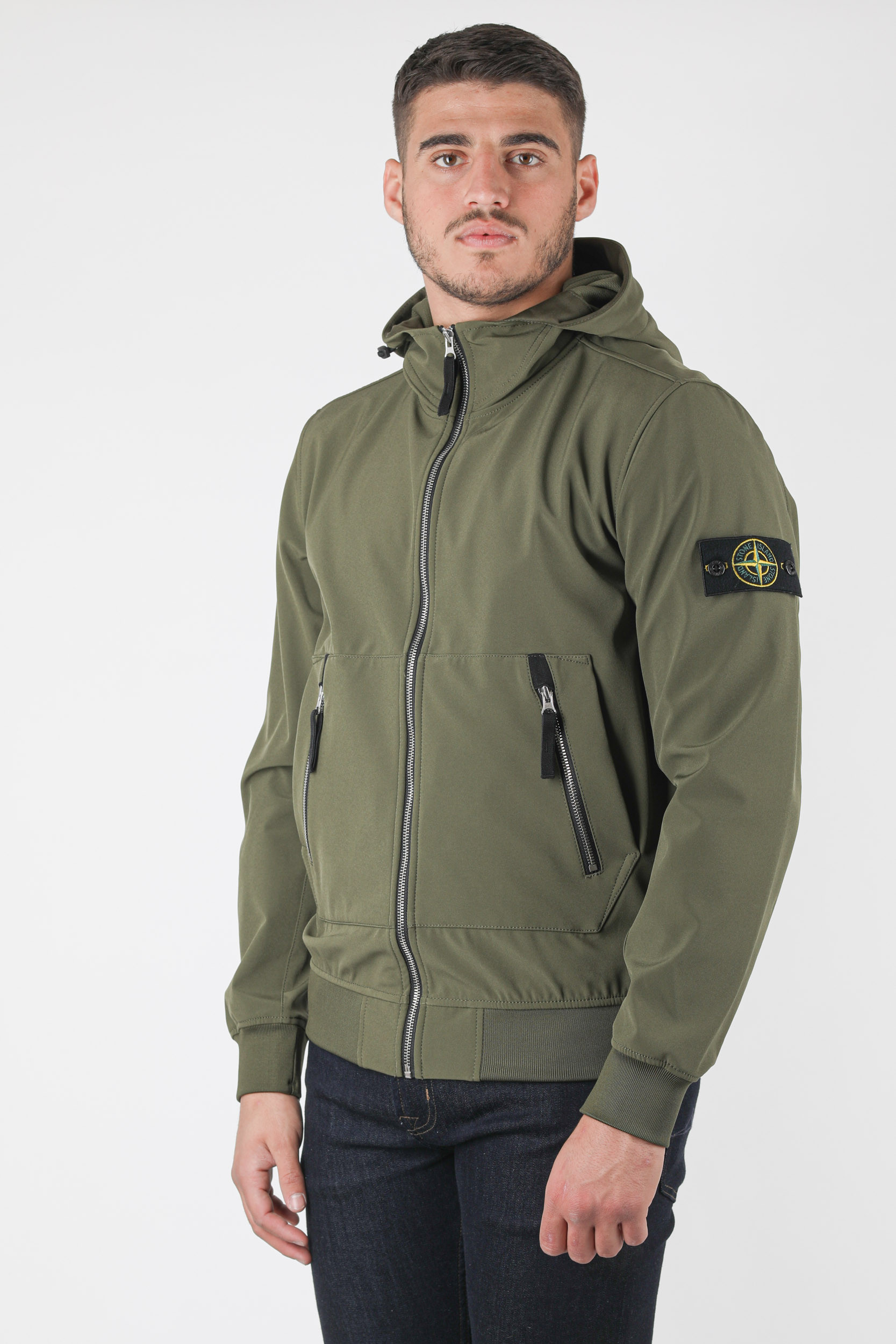 BLOUSON SOFT SHELL-R STONE ISLAND KAKI 741540727-V0058