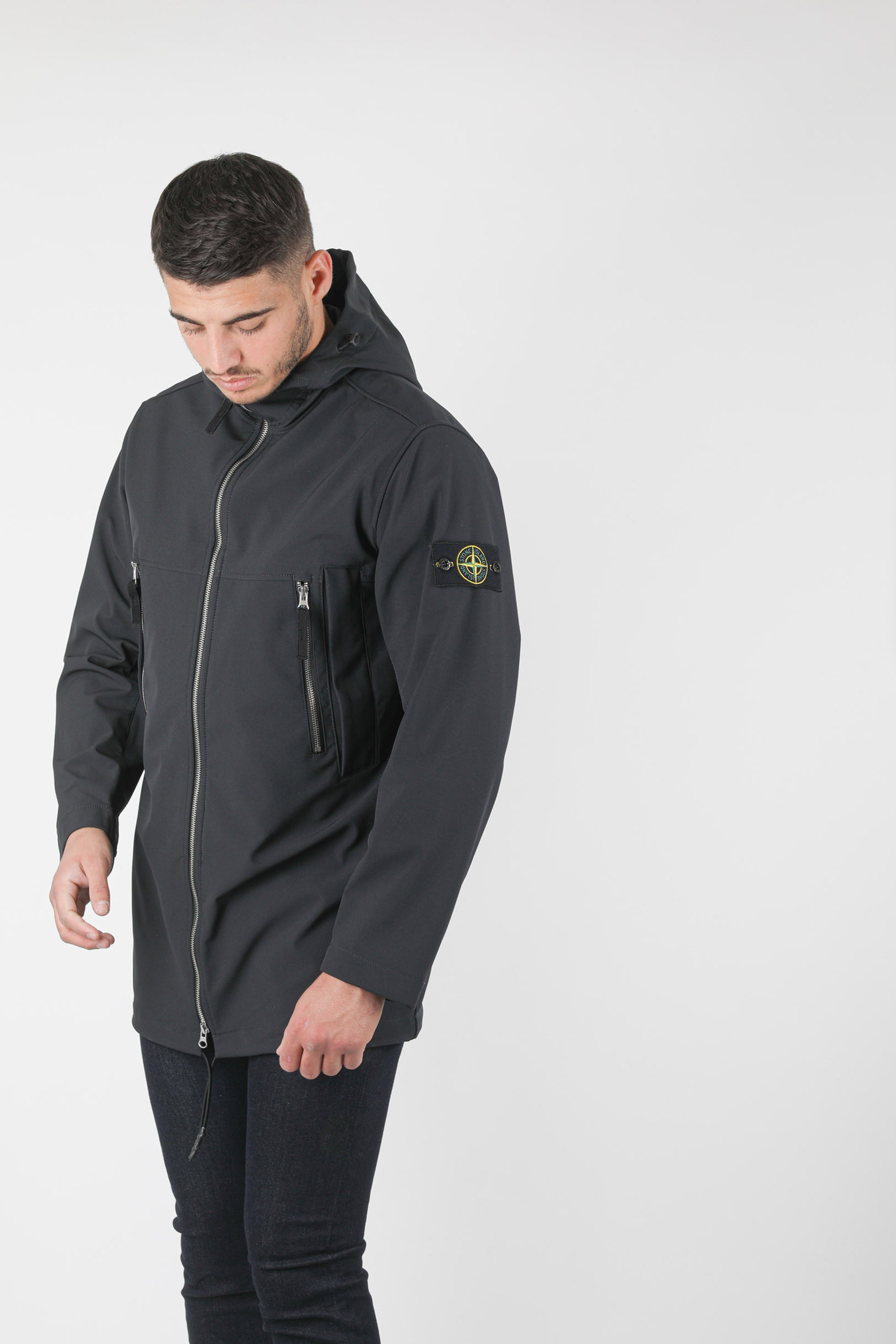 BLOUSON STONE ISLAND SOFT SHELL-R LONGUE MARINE 741540627-V0020