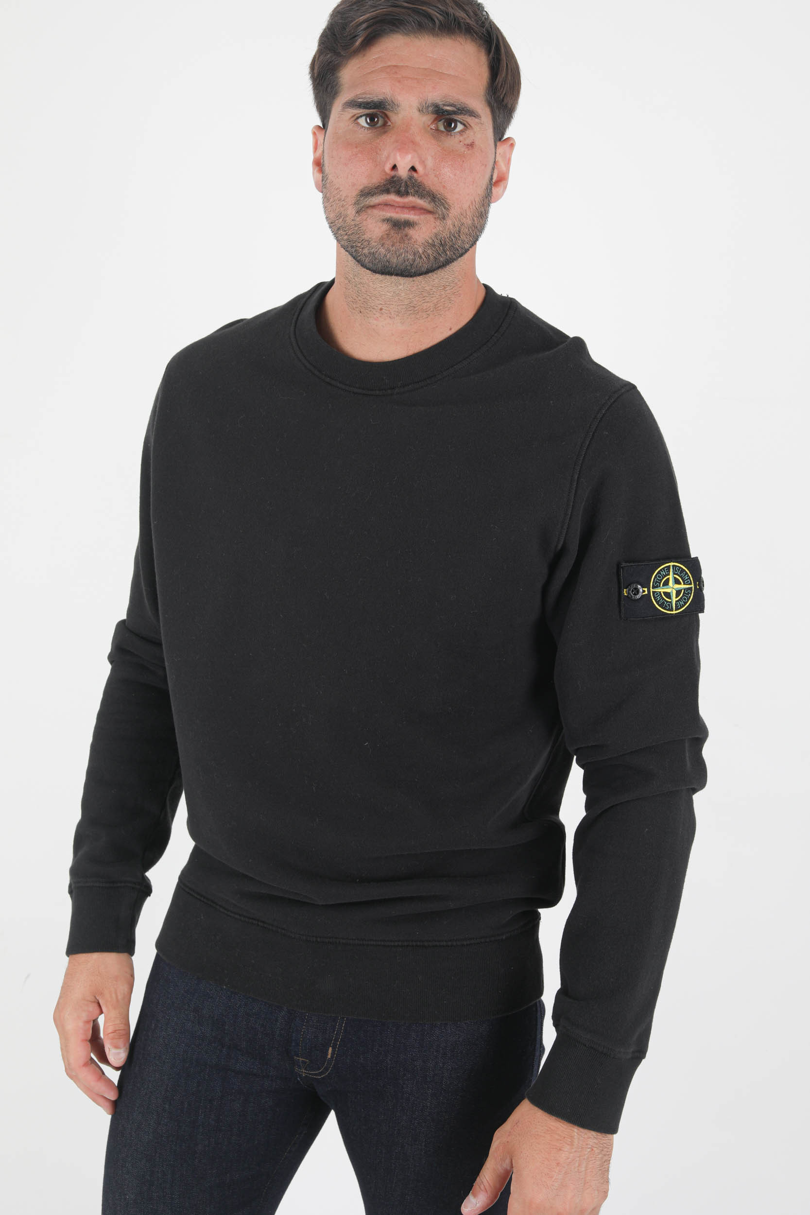 SWEAT COL ROND STONE ISLAND NOIR 751563020-V0029