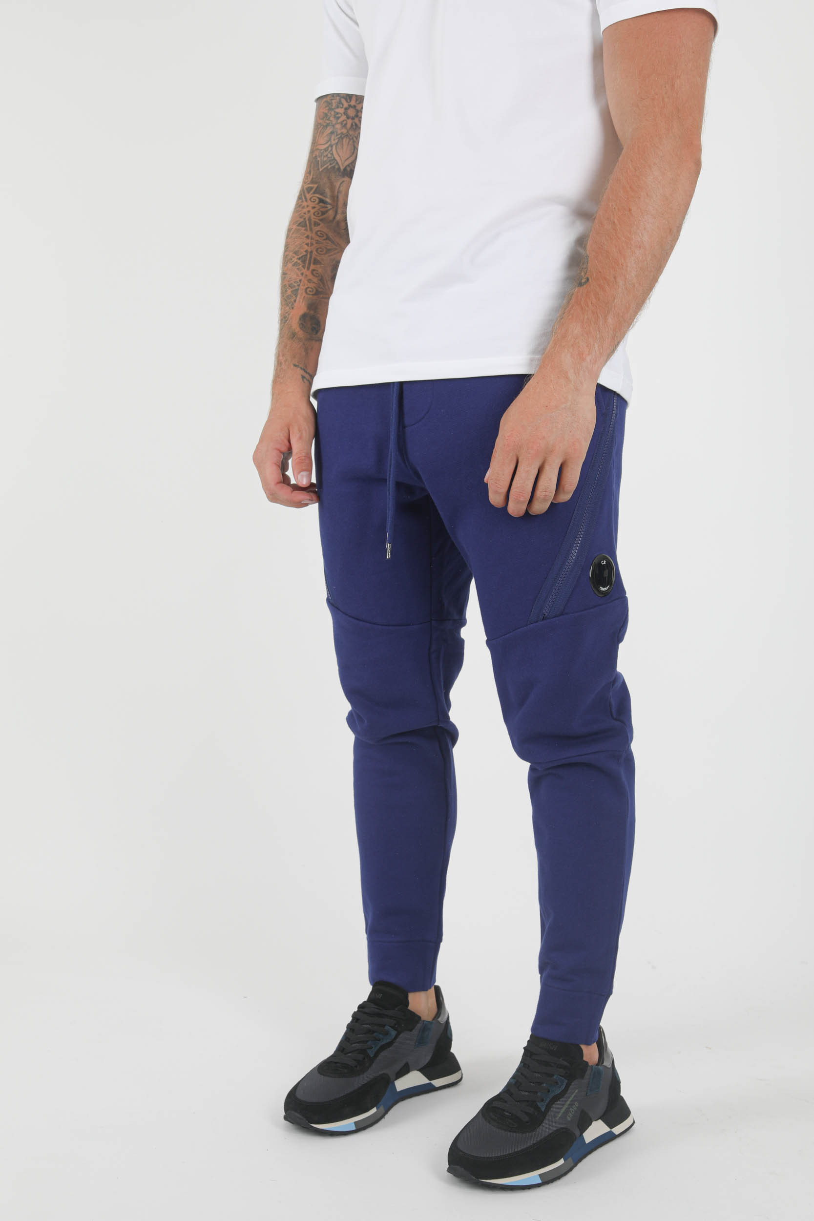 BAS DE JOGGING C.P COMPANY ZIPPE BLEU P061A-878