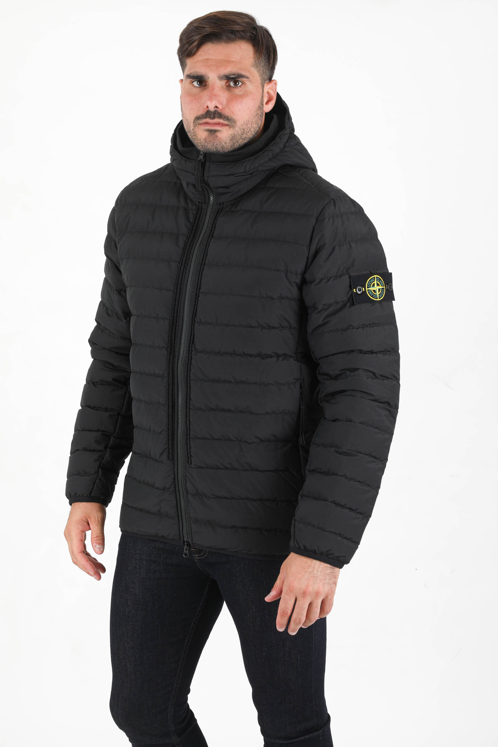 BLOUSON MATELASSE STONE ISLAND NOIR 751542725-V0029