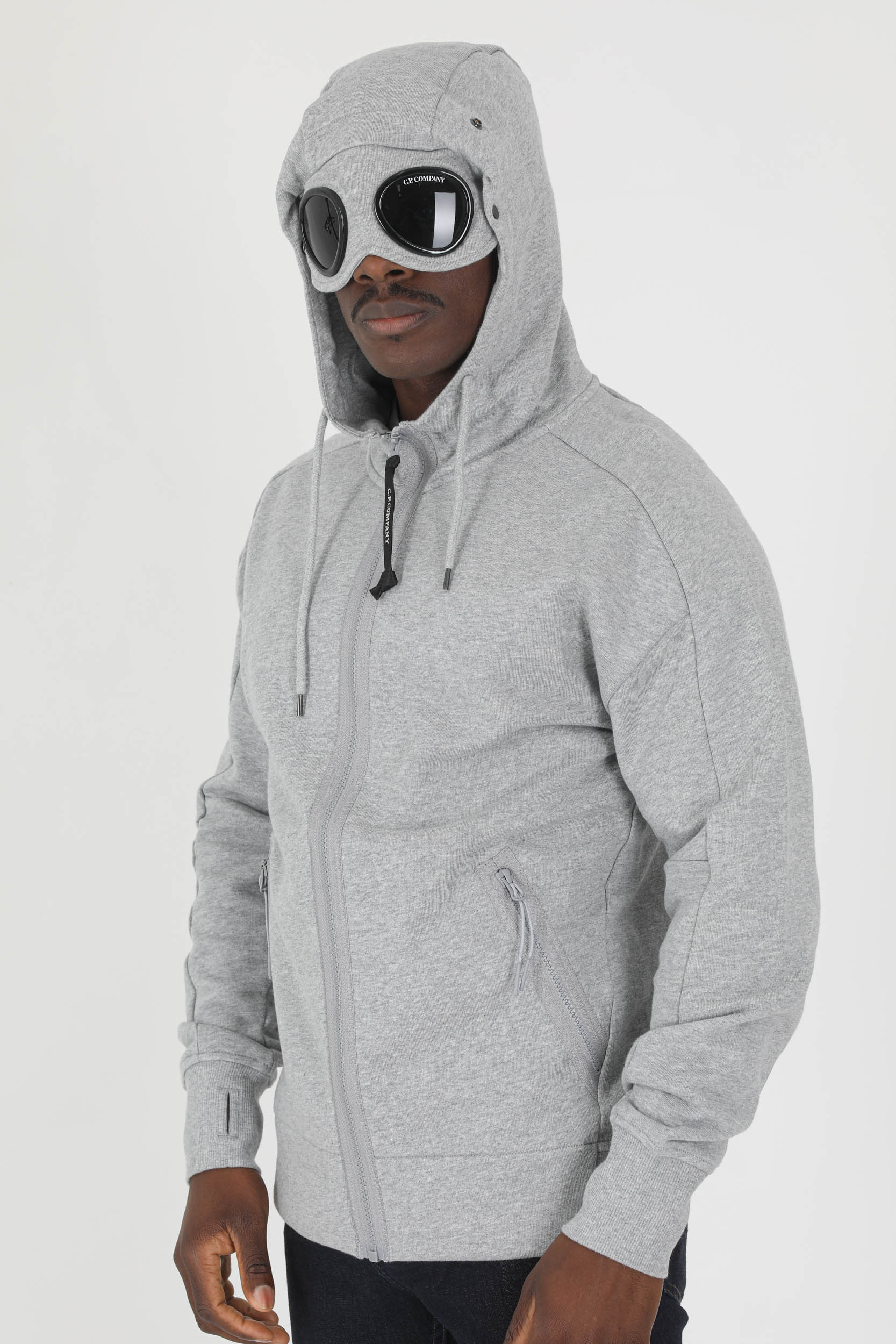 SWEAT A CAPUCHE ZIPPE LUNETTES GRIS S082A-M93