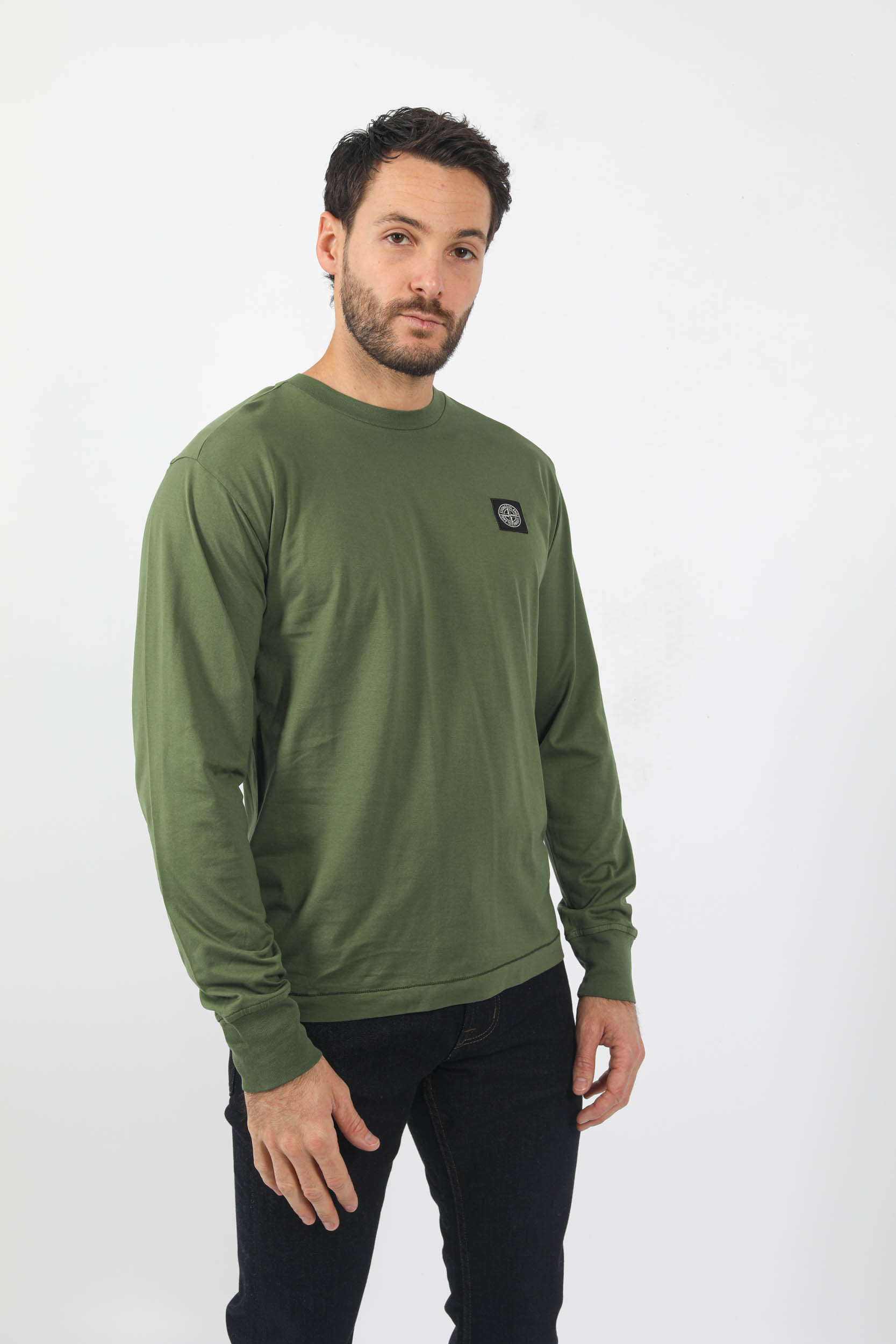 T-SHIRT MANCHES LONGUES STONE ISLAND KAKI 771522713-V0058