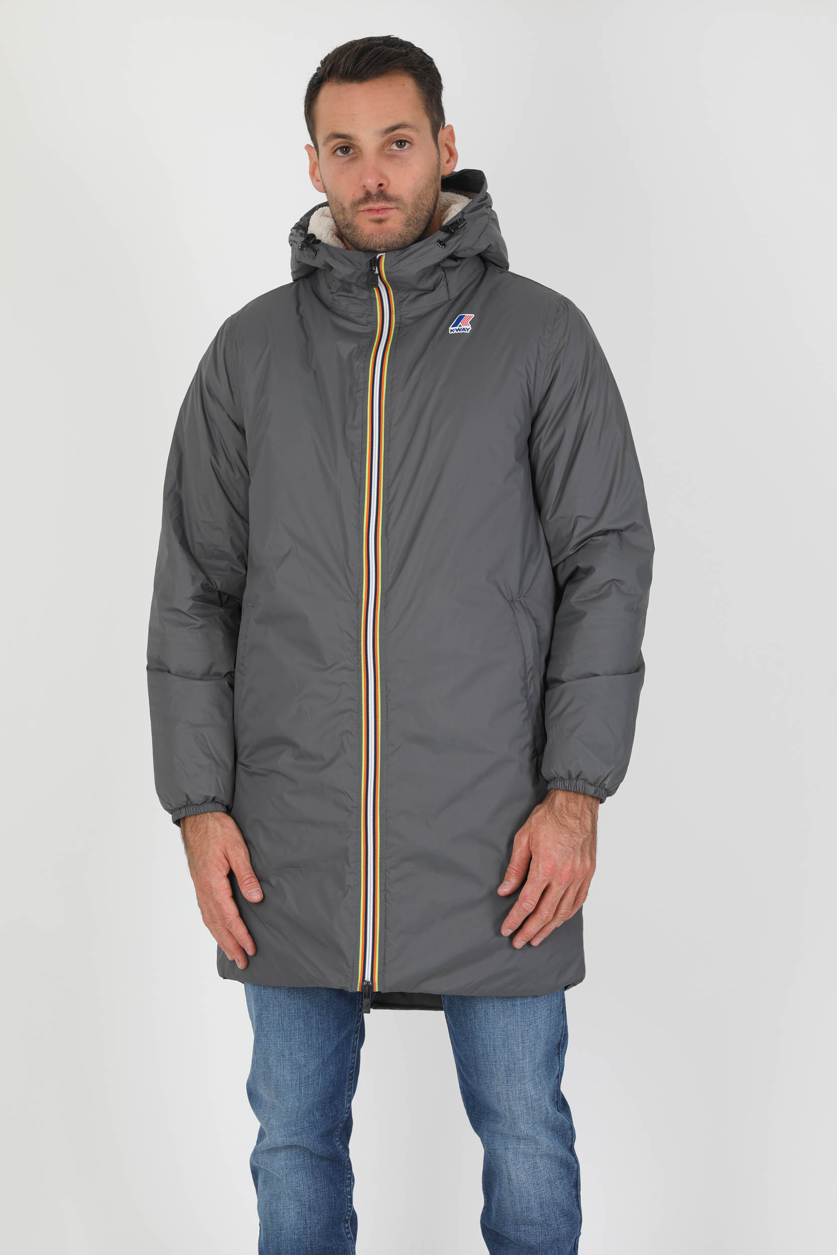 BLOUSON KWAY LONG GRIS DOUBLE K3114KW-X5R