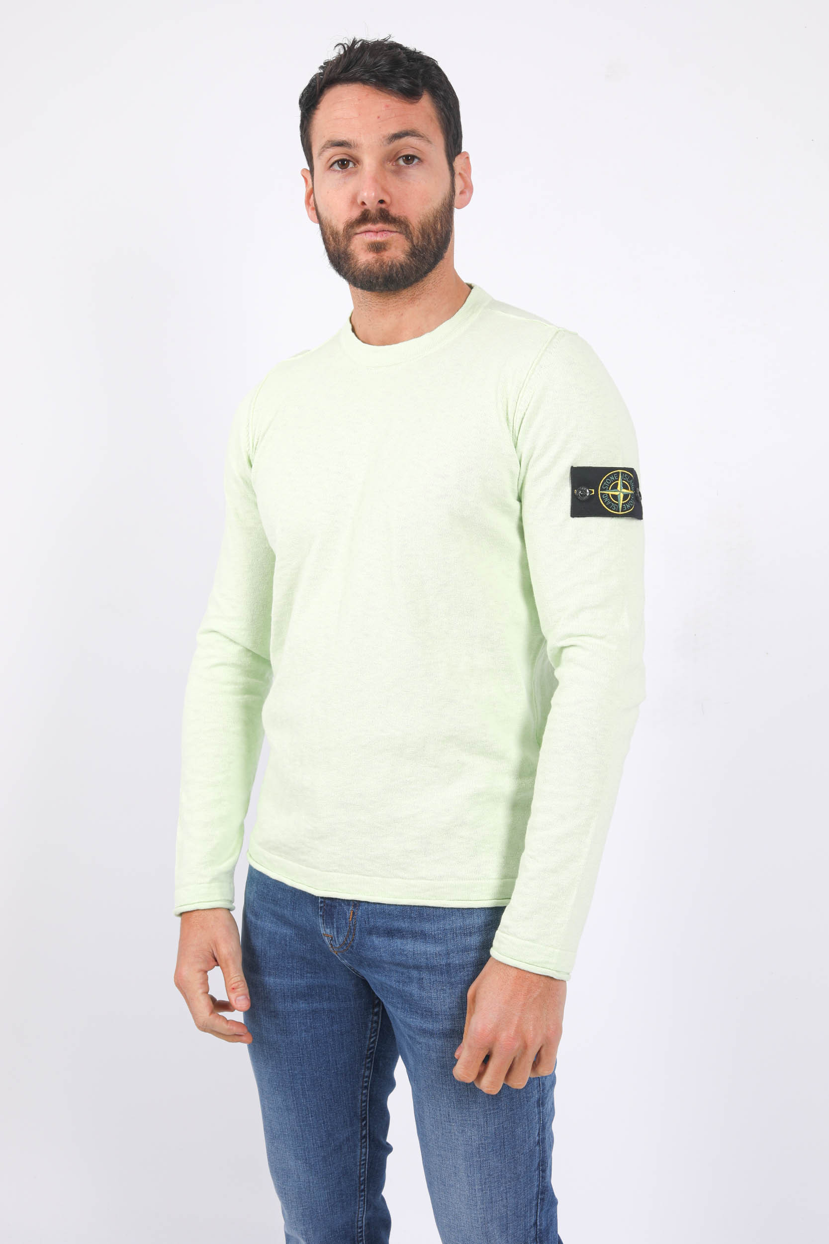 PULL STONE ISLAND COTON VERT CLAIR 7815502B0-V0052