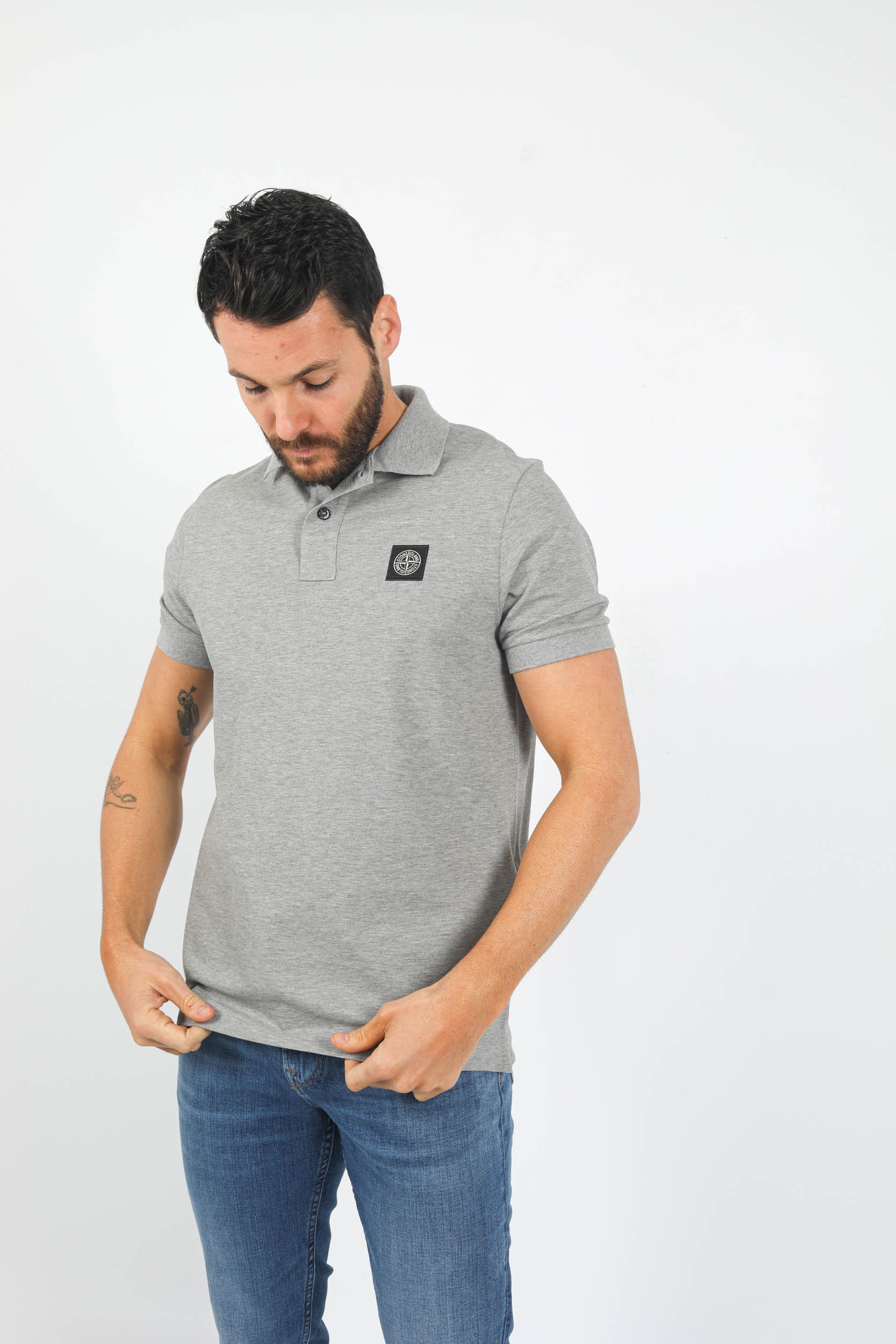 POLO STONE ISLAND GRIS 78152SC17-A0M64