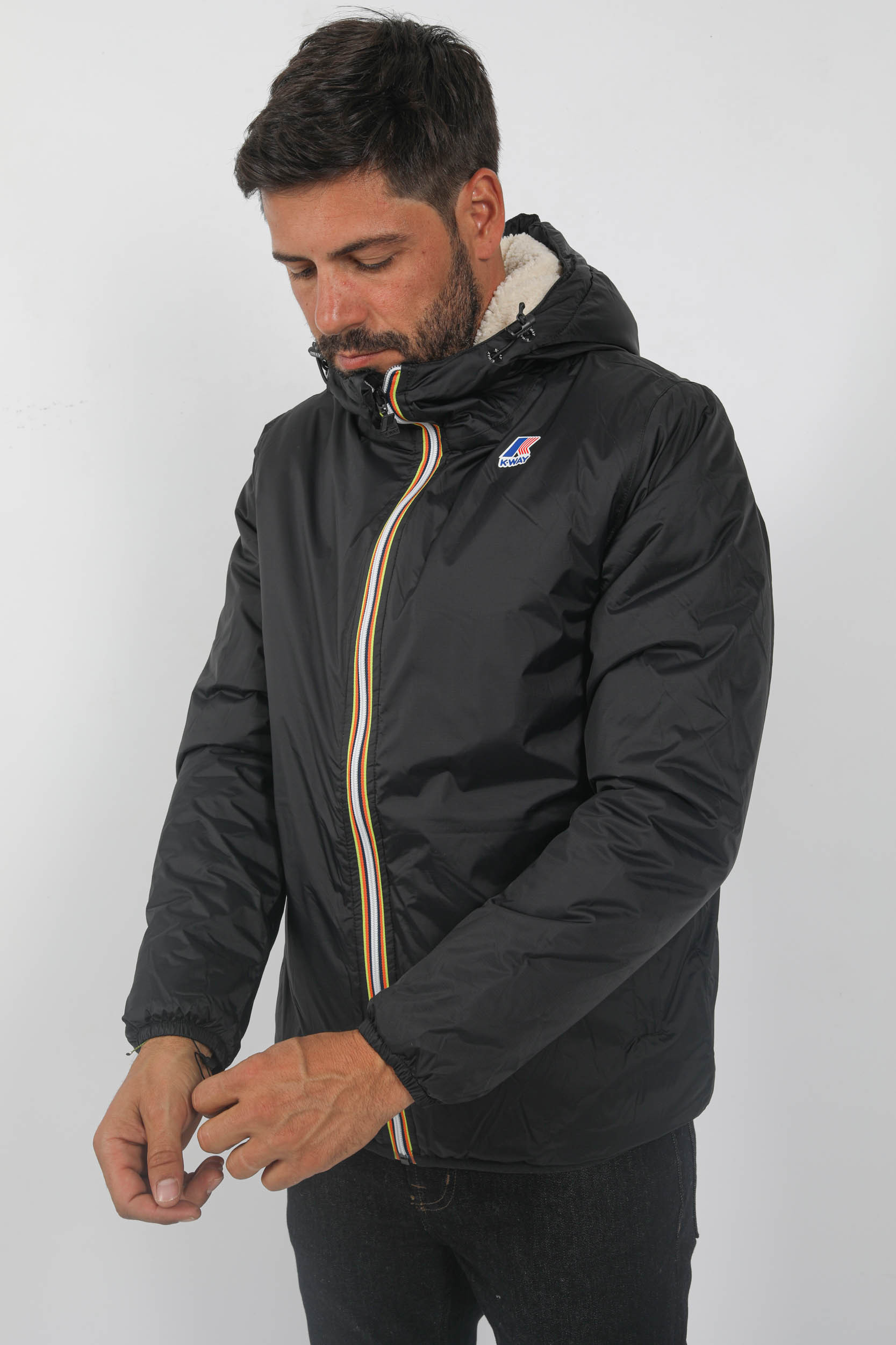 BLOUSON KWAY DOUBLE POLAIRE NOIR K3118TW-USY