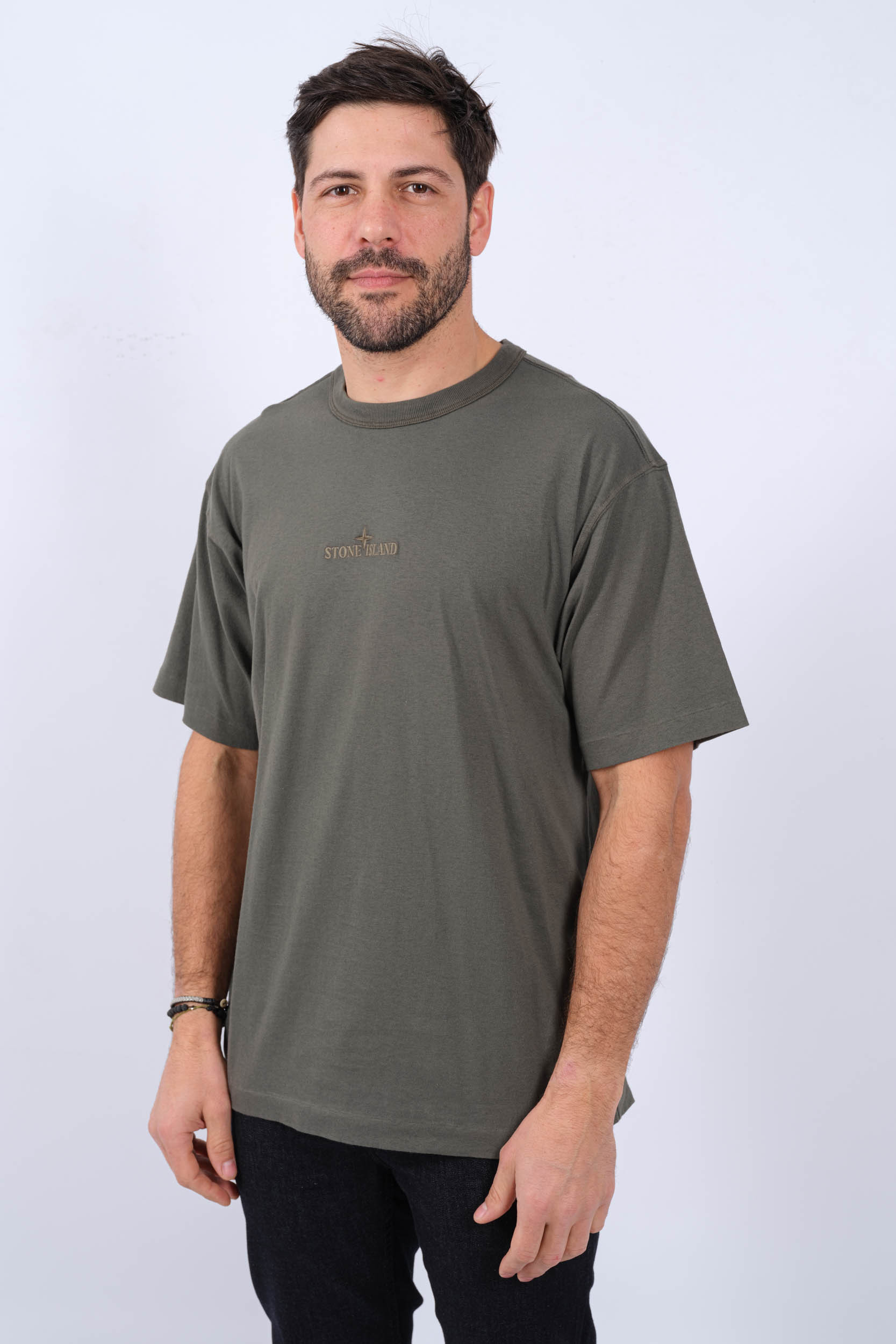 stone island olive t shirt