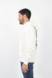 SWEAT A CAPUCHE C.P COMPANY BLANC LOGO MARIN S362A-103