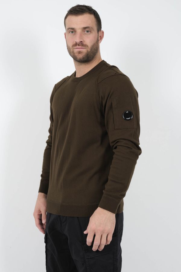 Produit PULL C.P COMPANY COL ROND KAKI N026A-683