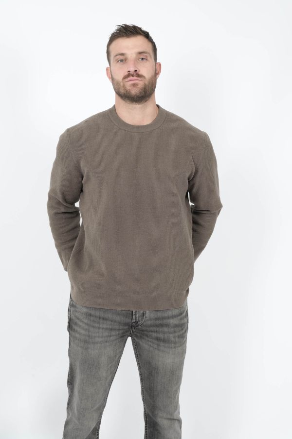 Produit PULL NN07 COL ROND EN MATIERE CHENILLE KAKI DANNY 6429-106