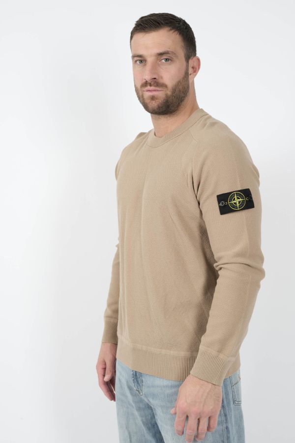 Produit PULL STONE ISLAND COL ROND EN NID D'ABEILLE BEIGE S155136SB5-V0094
