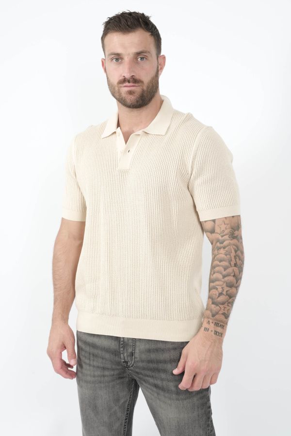 Produit POLO SUNSPEL EN MAILLE BEIGE POL8276-WHCR
