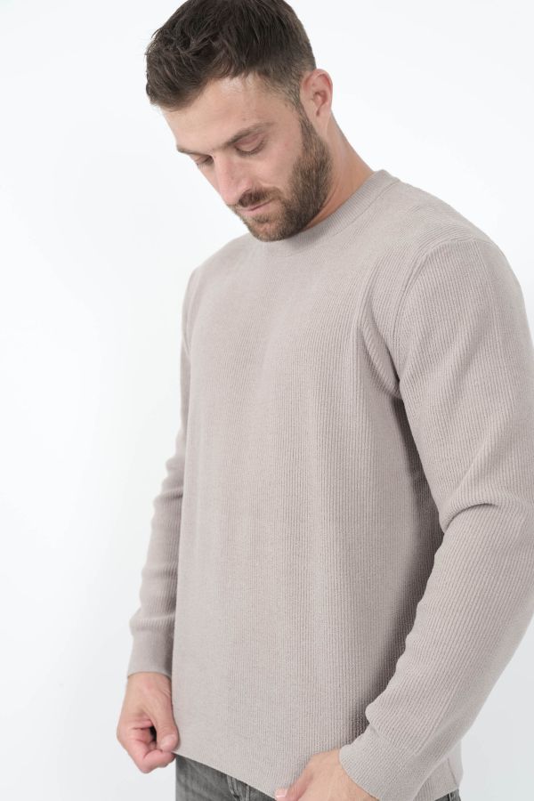 Produit PULL NN07 COL ROND EN MATIERE CHENILLE GRIS DANNY-364