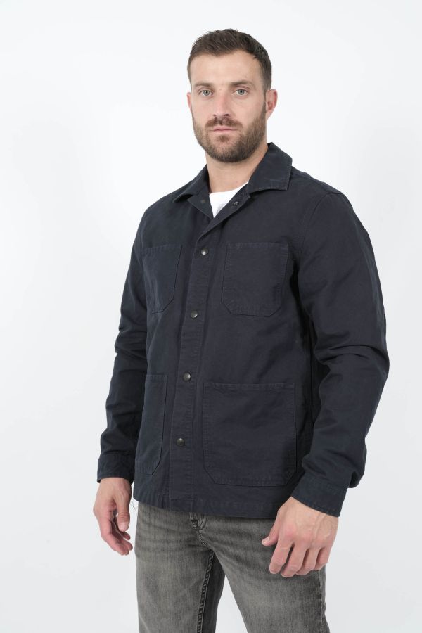 Produit SURCHEMISE WOOLRICH AVEC AVEC BOUTONS PRESSION EFFET JEANS MARINE S01663953-3989