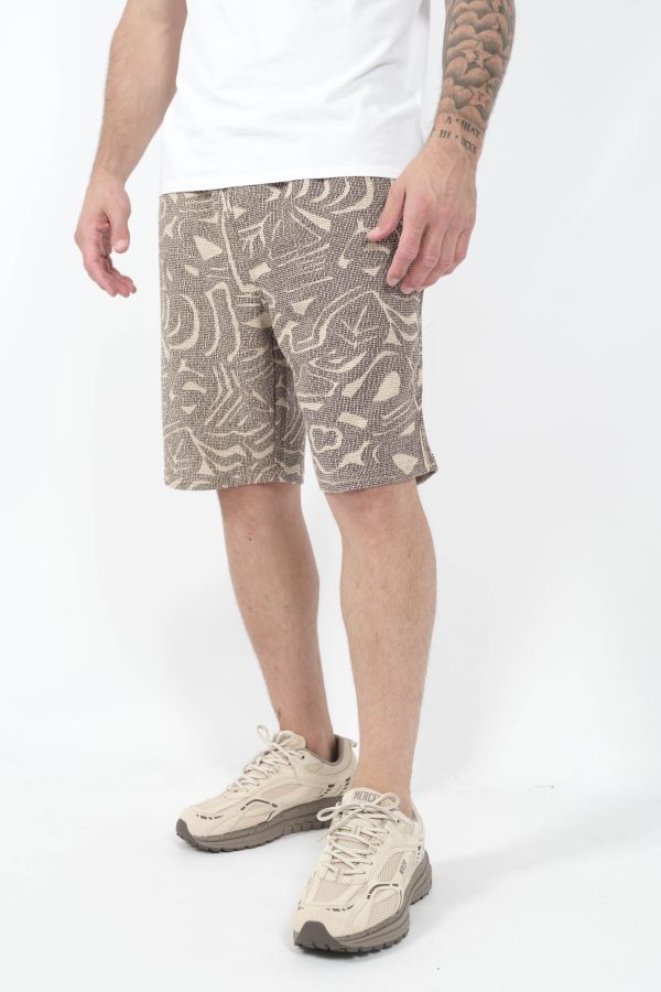 Produit SHORT NN07 AVEC MOTIF ECRU/MARRON JERRY SH-826