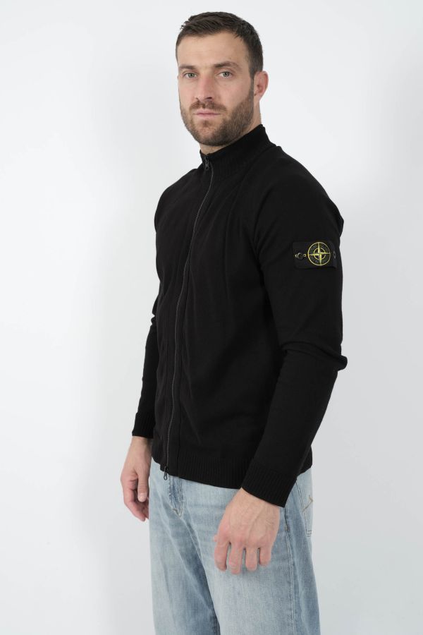 Produit GILET STONE ISLAND COL MONTANT ZIPPE NOIR S155161SB9-V0029