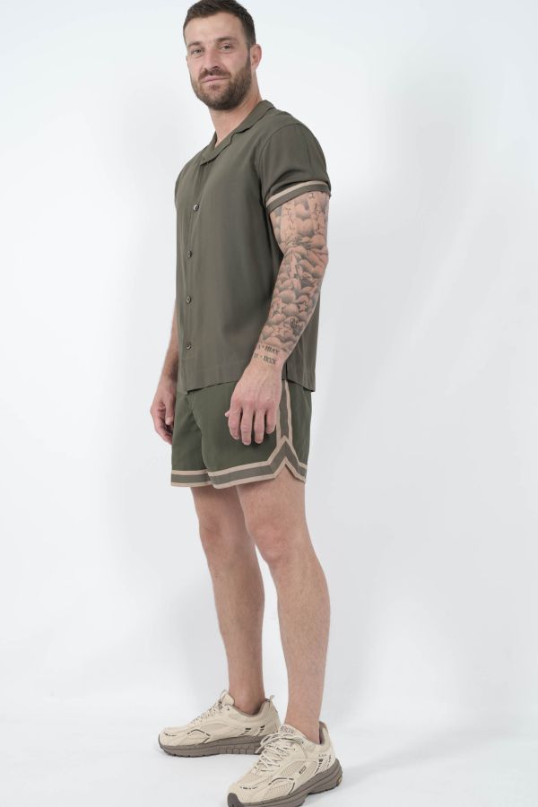 Produit CHEMISE CHE AVEC MANCHETTE A RAYURES KAKI VALBONNE-KHAKI