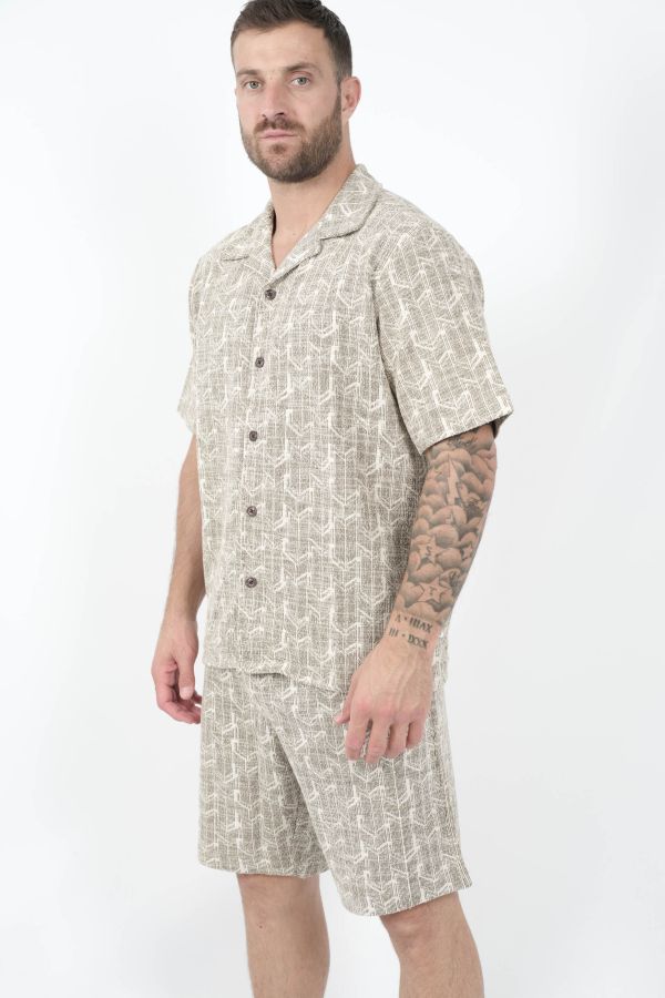 Produit CHEMISE NN07 JACQUARD BOUCLE BLANC/GRIS JULIO3420-374