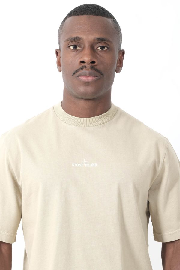 Produit TEE-SHIRT STONE ISLAND OVERSIZE LOGO DOS BLANC CREME 2100037-V0093