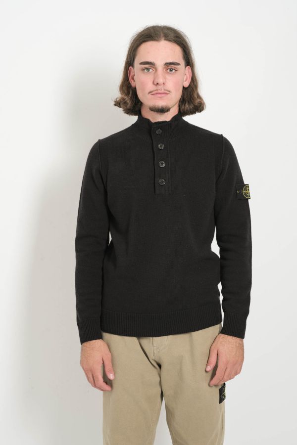 Produit PULL STONE ISLAND DEMI-ZIP ET BOUTONS NOIR 5100040-V0029