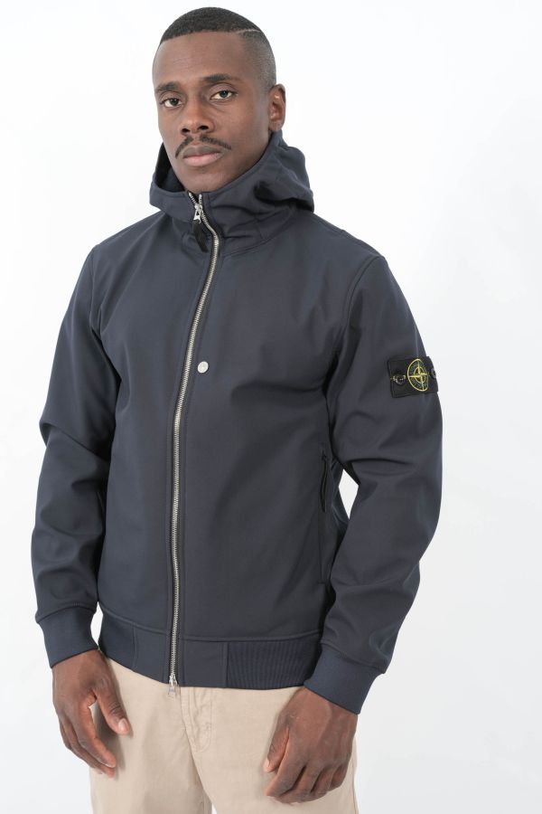 Produit BLOUSON STONE ISLAND EN SOFT SHELL-R NOIR Q100004-V0020