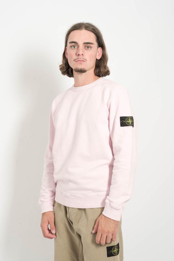 Produit SWEAT STONE ISLAND COL ROND ROSE 6100028-V0080