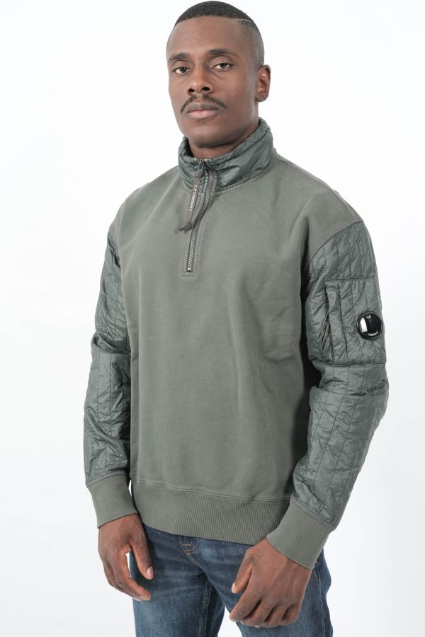 Produit SWEAT COL ZIPPE CP COMPANY GRIS PLOM S052A-978