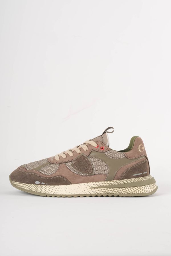 Produit BASKETS PHILIPPE MODEL OLYMPIQUE RUNNING MARON/GRIS OYLU-NR03
