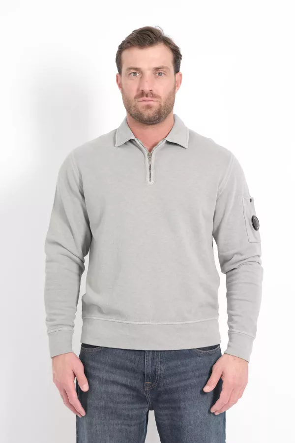 Produit SWEAT COL POLO CP COMPANY GRIS S208A-809