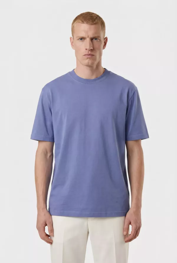 Produit T-SHIRT EN COTON BLEU ORAGE NN.07 ADAM-286