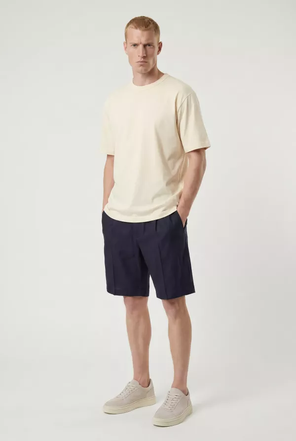 Produit SHORT A PINCES EN LIN MARINE NN.07 KAY SH -20A