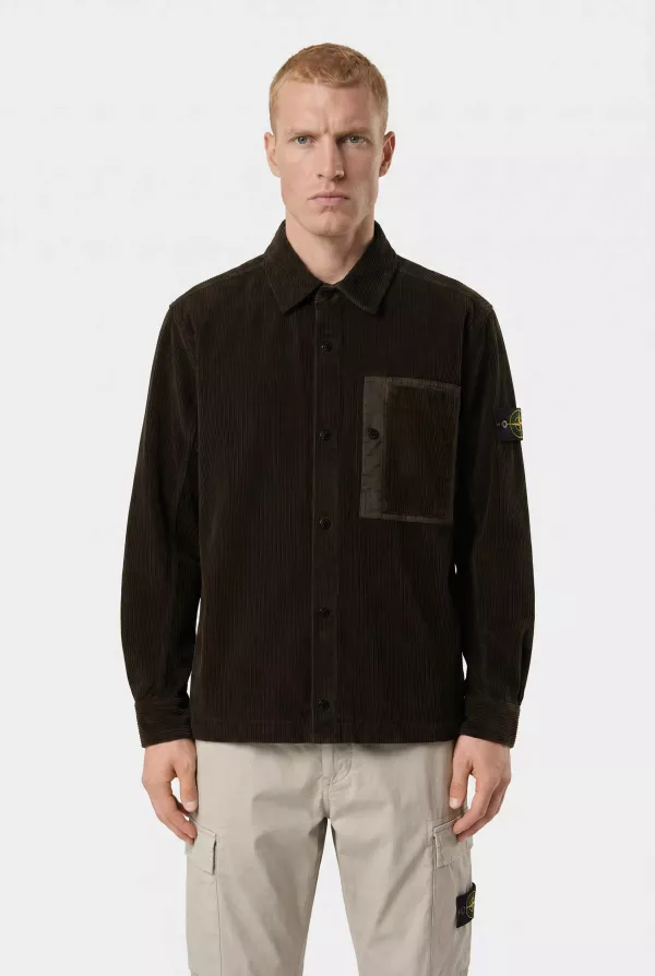 Produit STONE ISLAND Surchemise Gris Charbon Organic Cotton Corduroy 800