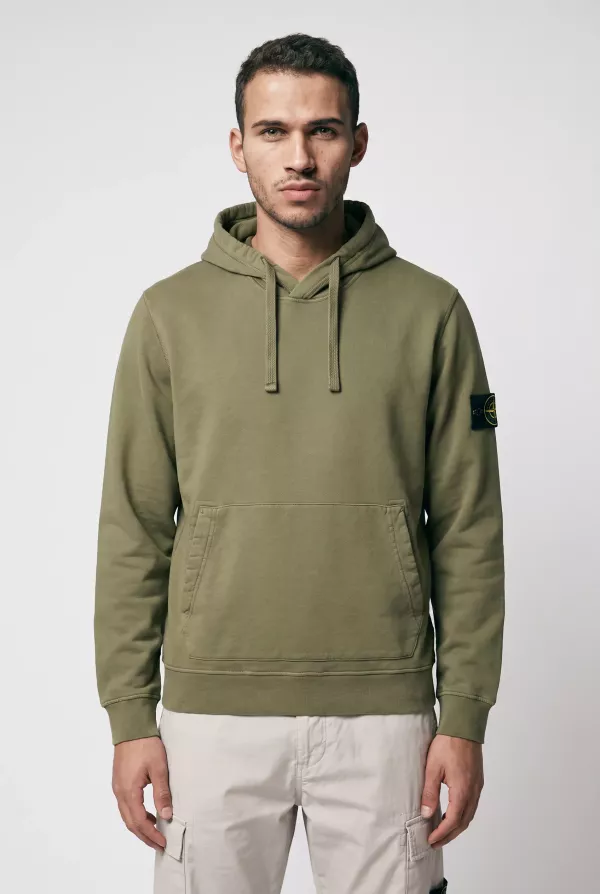 Produit STONE ISLAND Sweat Kaki Organic Cotton Fleece