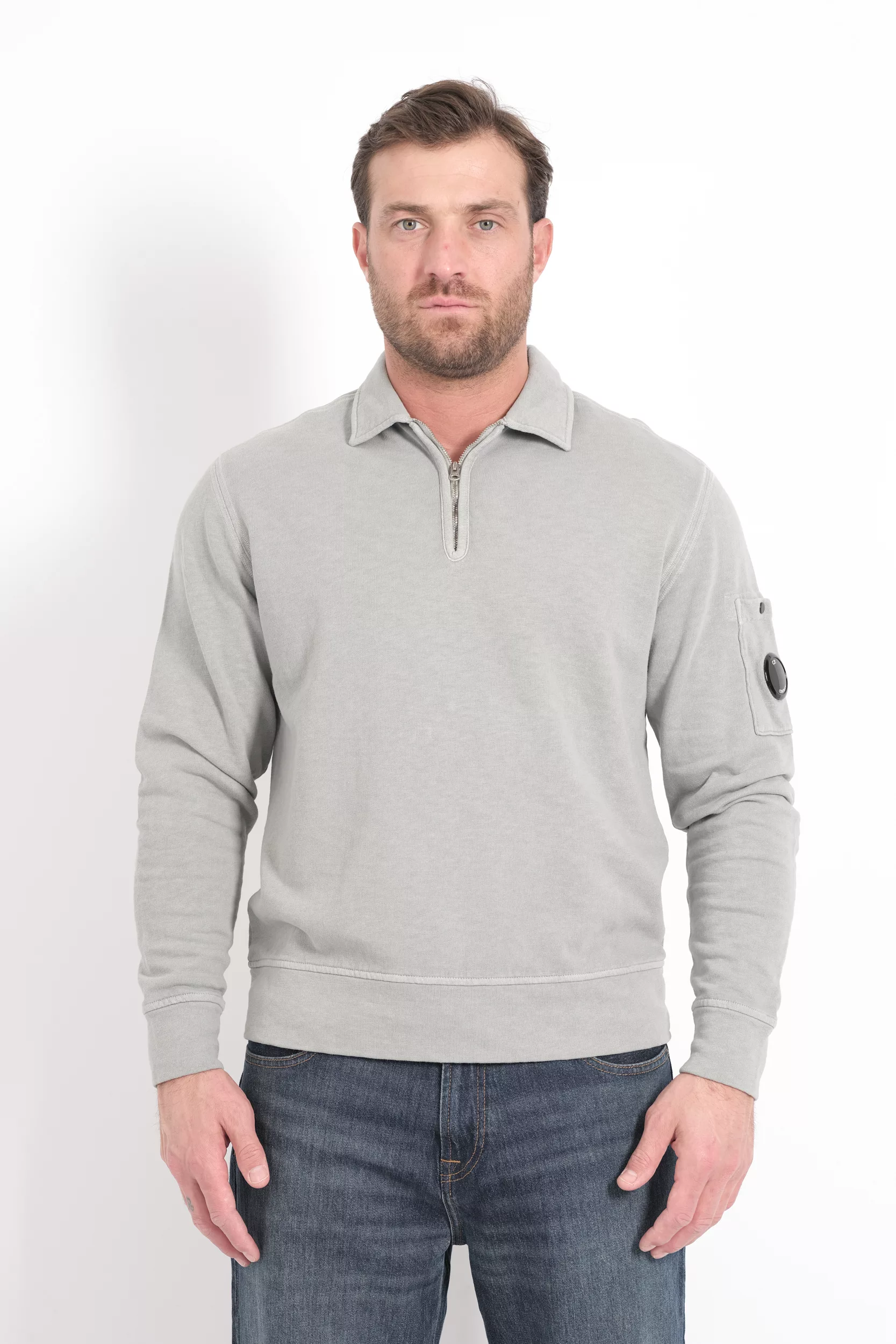 SWEAT COL POLO CP COMPANY GRIS S208A-809
