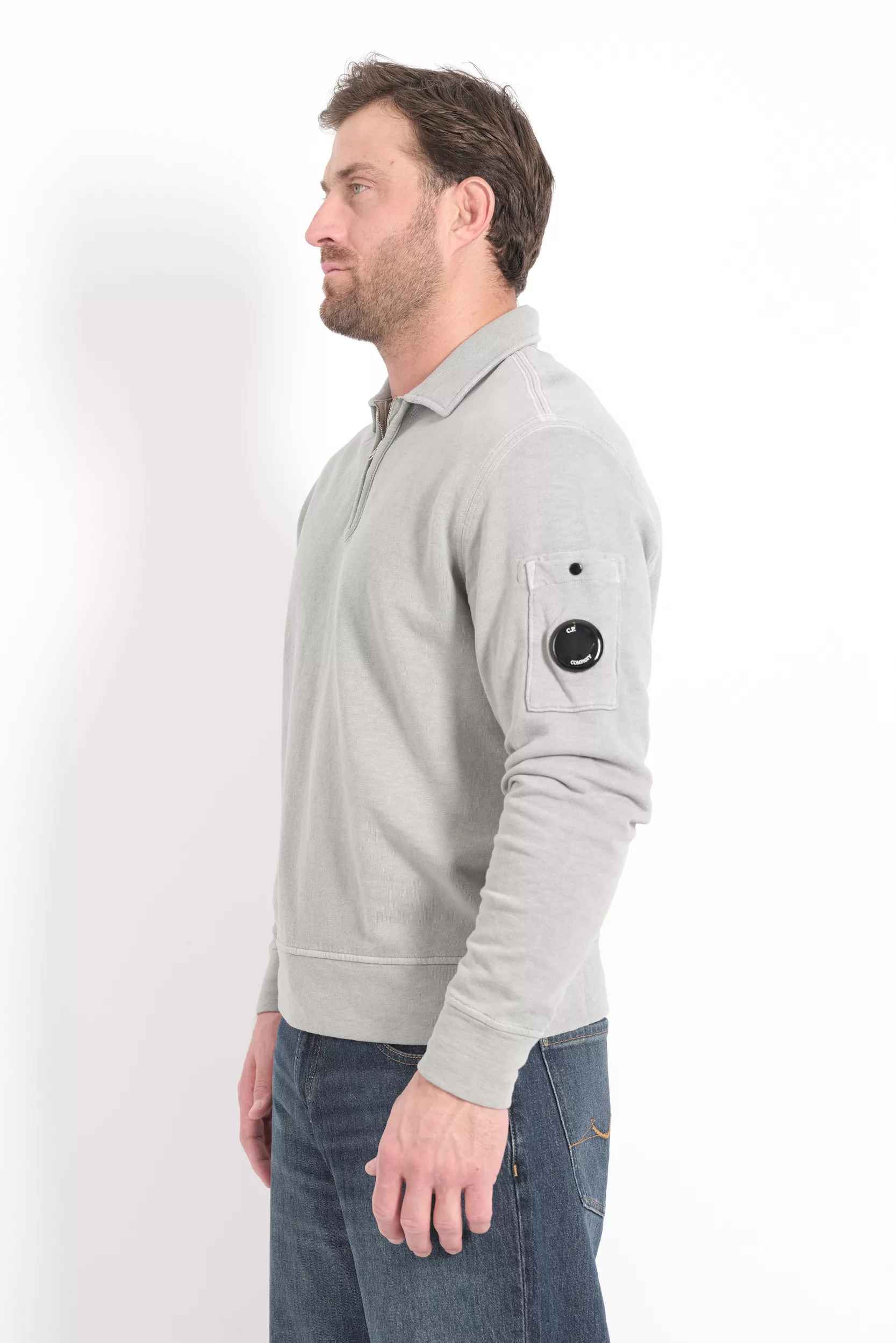 SWEAT COL POLO CP COMPANY GRIS S208A-809