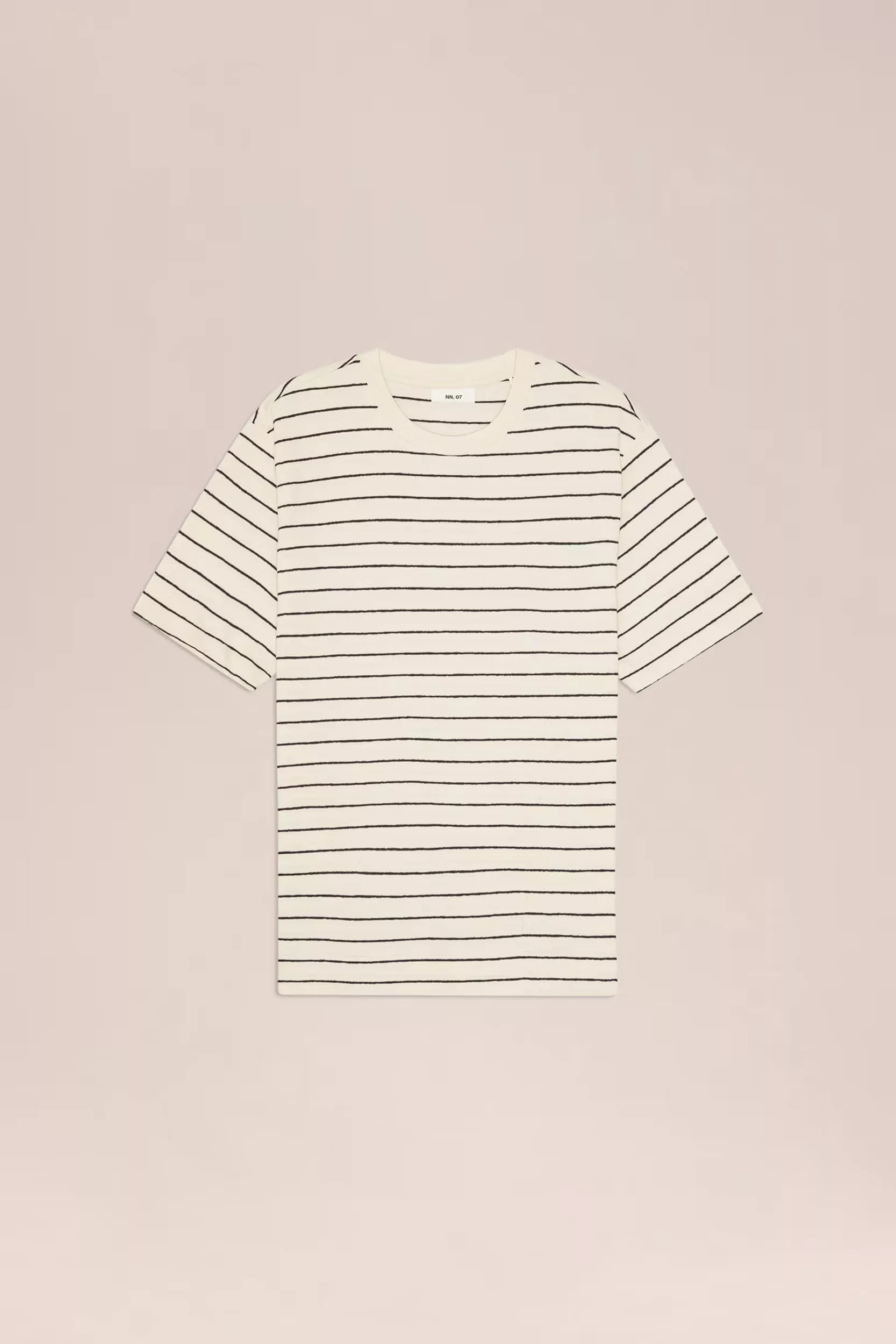 T-SHIRT EN COTON ECRU A RAYURES BLEU NN.07 PEDRO SS-200