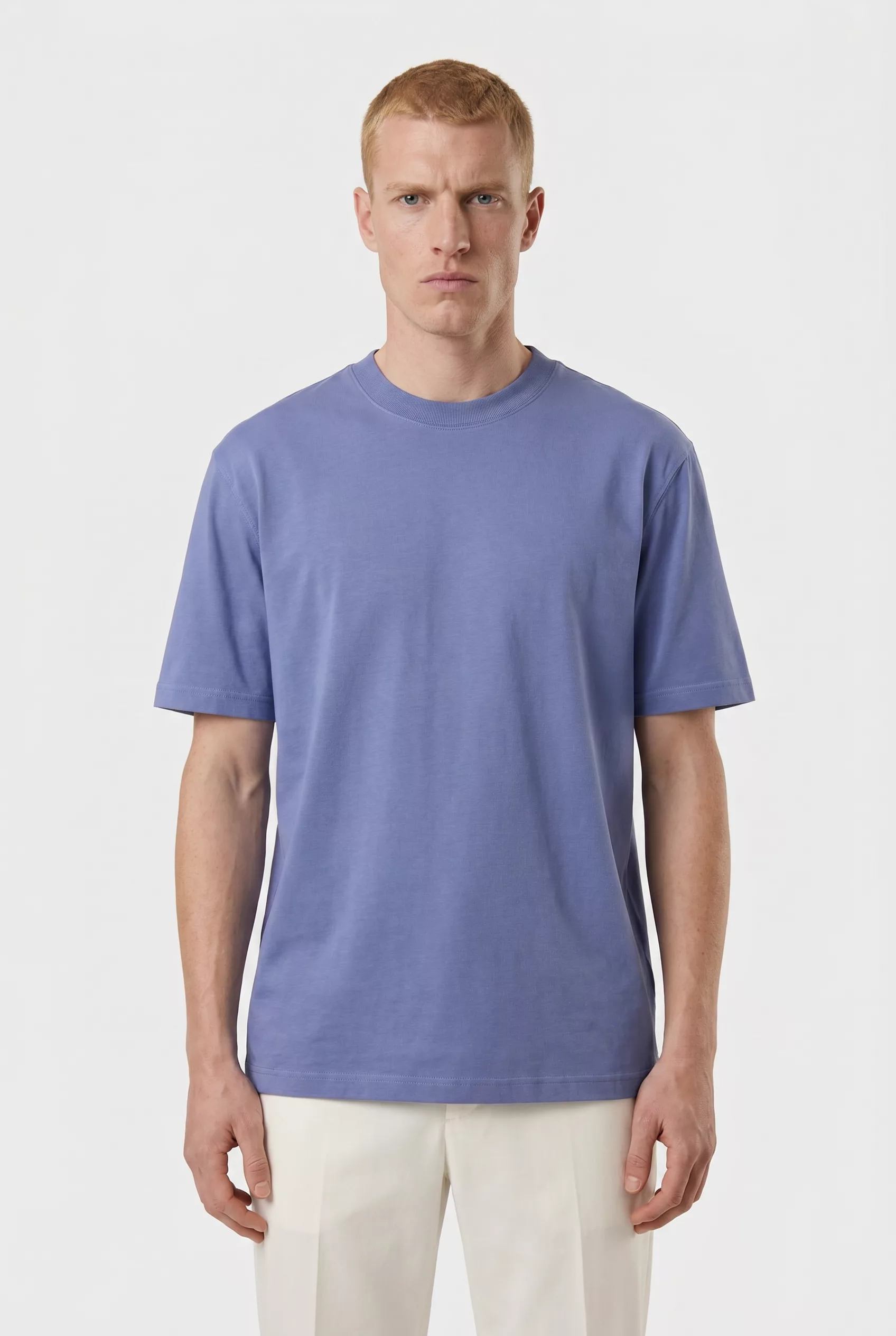 T-SHIRT EN COTON BLEU ORAGE NN.07 ADAM-286
