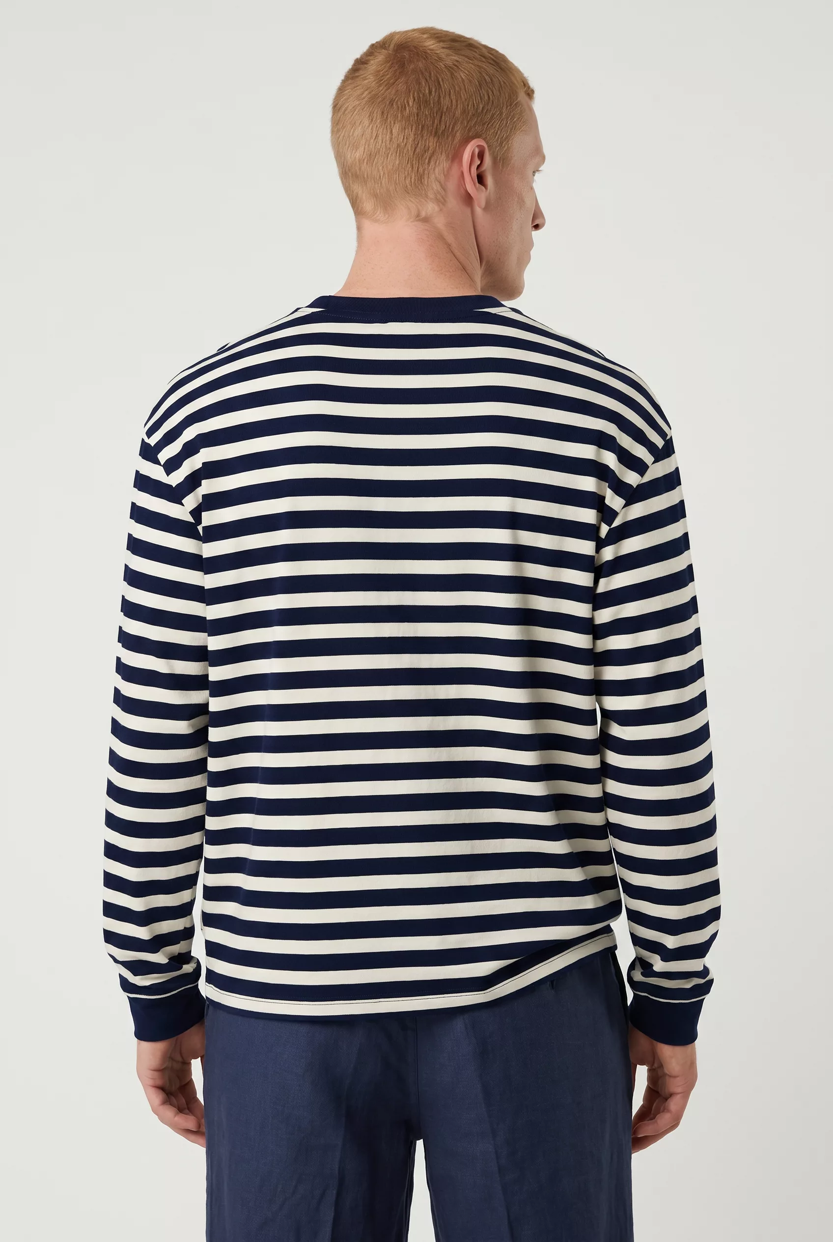 T-SHIRT MANCHES LONGUES MOTIFS MARIN BLEU MARINE NN.07