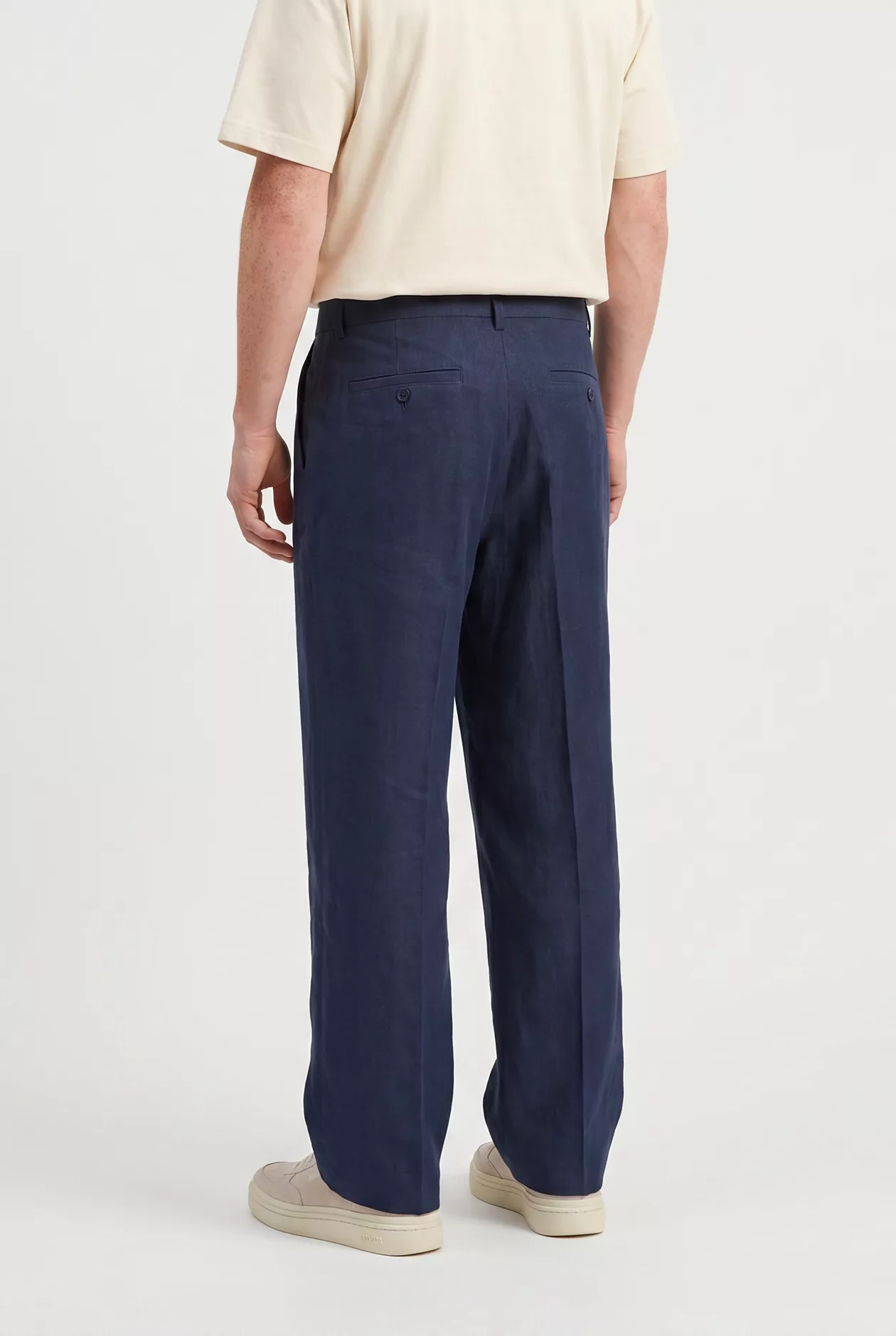 PANTALON A PINCE EN LIN MARINE NN.07 KAY1808-204