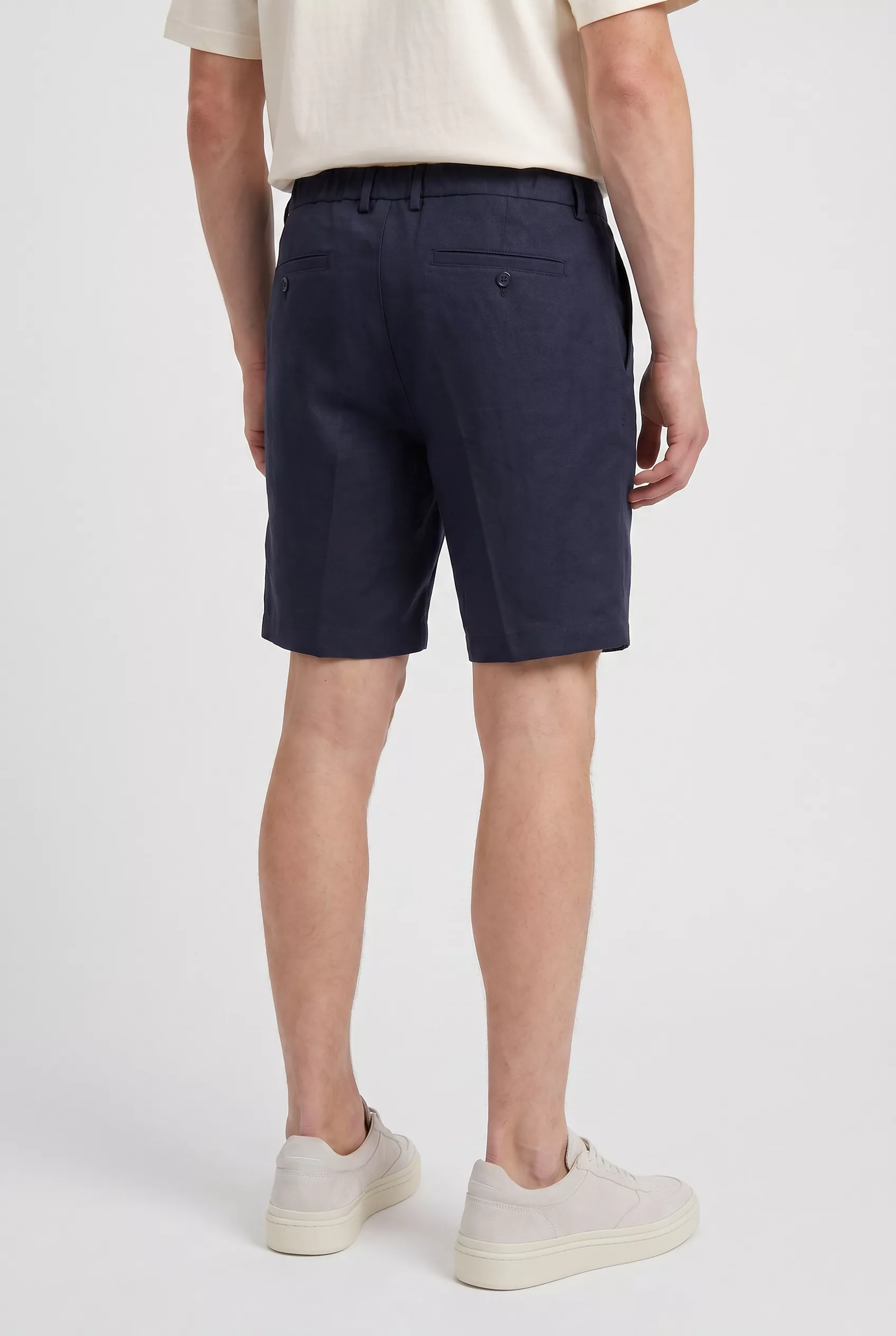 SHORT A PINCES EN LIN MARINE NN.07 KAY SH -20A