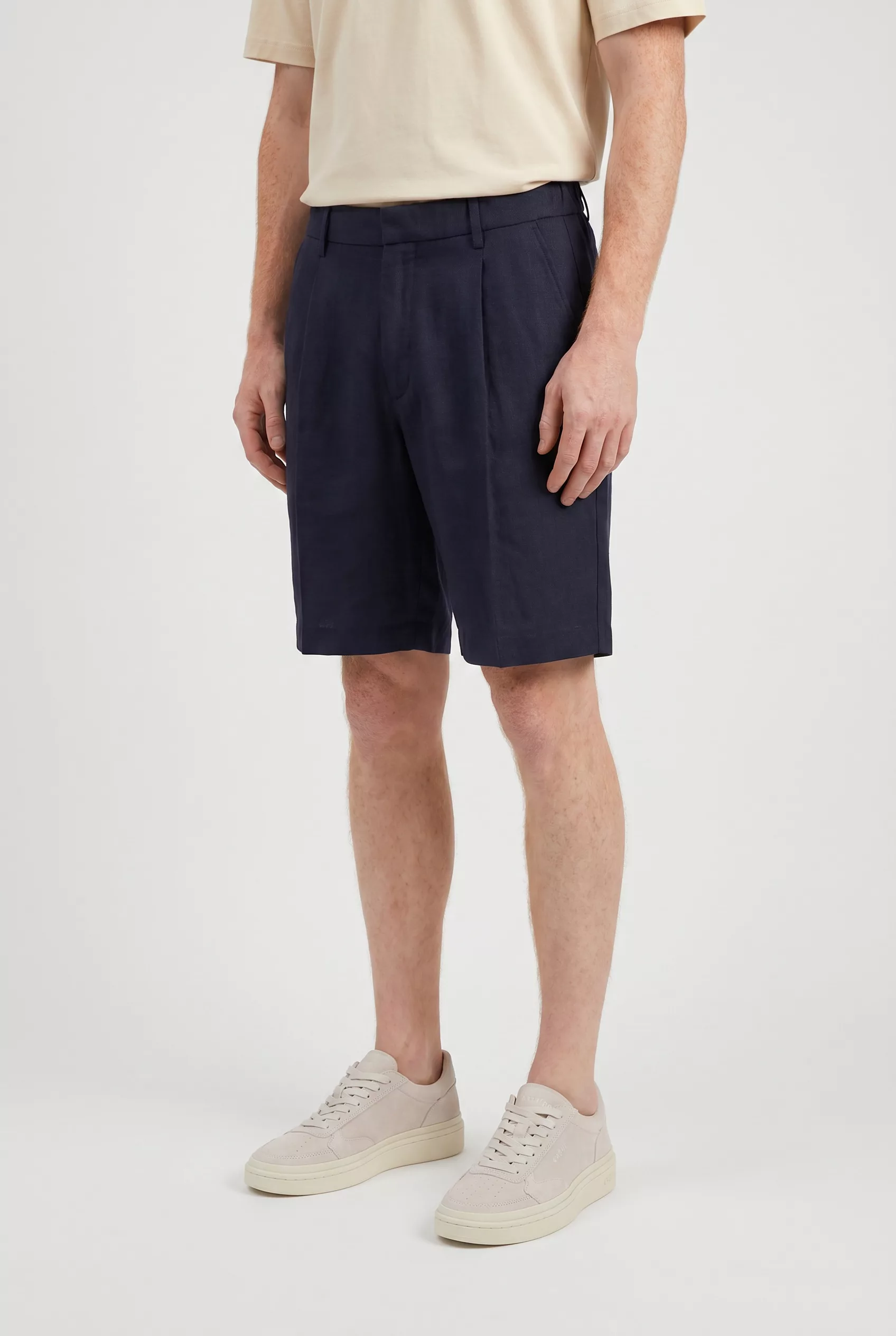 SHORT A PINCES EN LIN MARINE NN.07 KAY SH -20A